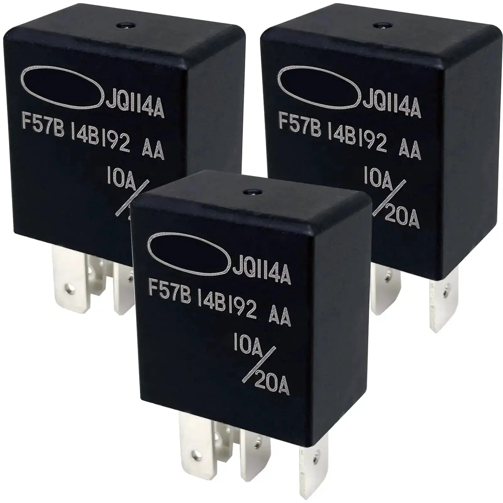 Three Pack 12V 5 Pin SPDT Automotive Relay With 20A Normally Open And 10A Normally Closed For Ford F150 Fusion Toyota Cadillac 2014 To 2023 To Fix Fuel Pump AC Clutch And P0230 P0641 Error Codes