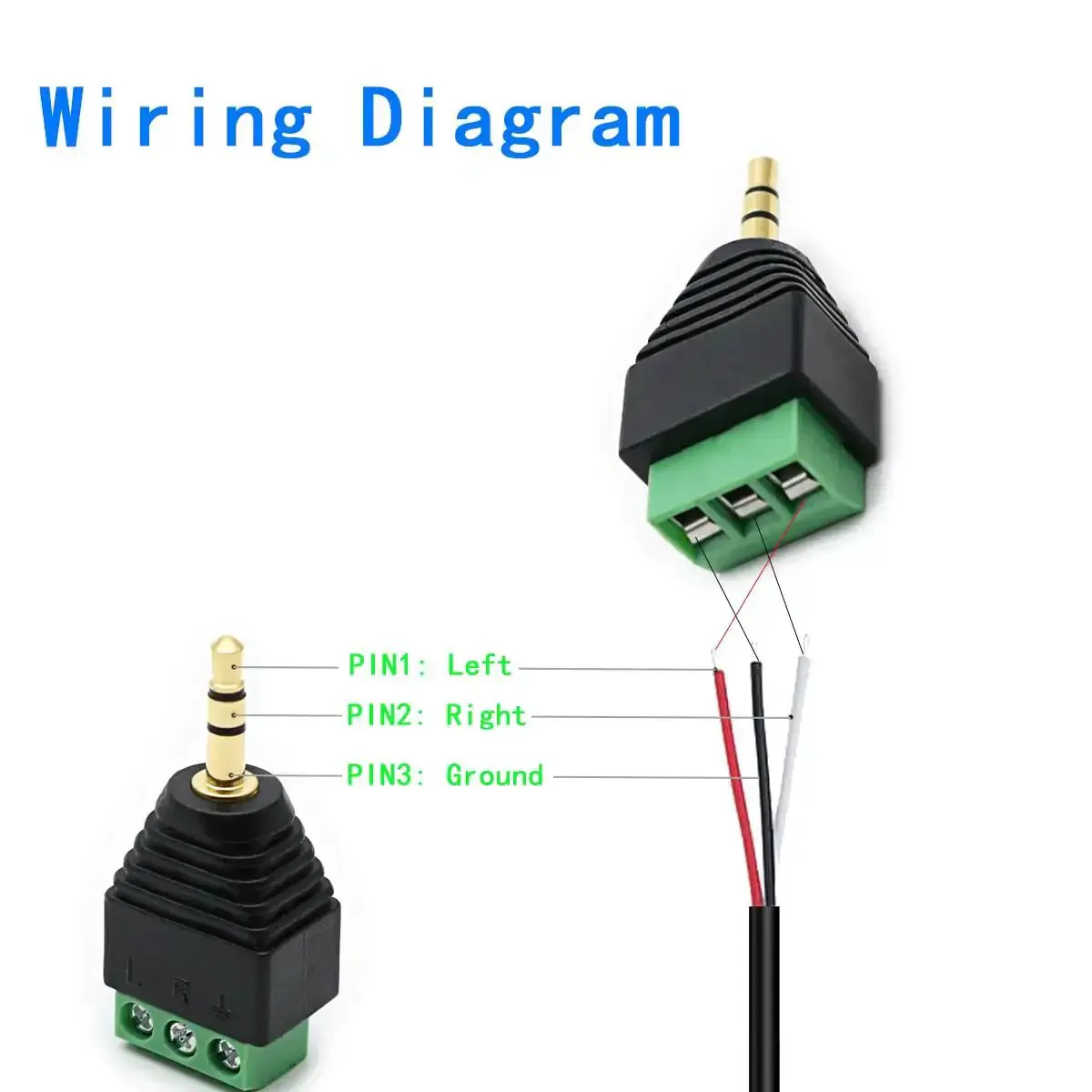 Three Pack 3.5mm TRS Stereo AV Male To 3-Screw Terminal Adapter Cables, 1/8 Inch Plug To Screw Block, Replacement Repair Kit For AUX Cables, Headphones, Earbuds, Microphones And IR Extension Cables - Image 3