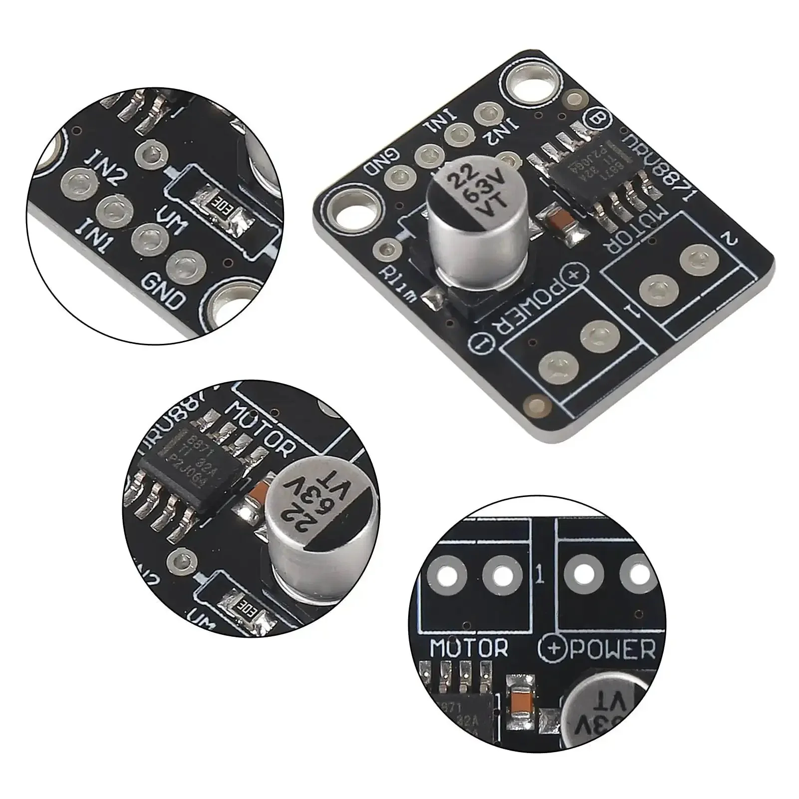 Three Pack DRV8871 DC Motor H Bridge Breakout Board For Brushed Motors 6.5V To 45V Up To Three Point Six Amp Max PWM Control Arduino Compatible Easy DIY Motor Driver Module Set - Image 4