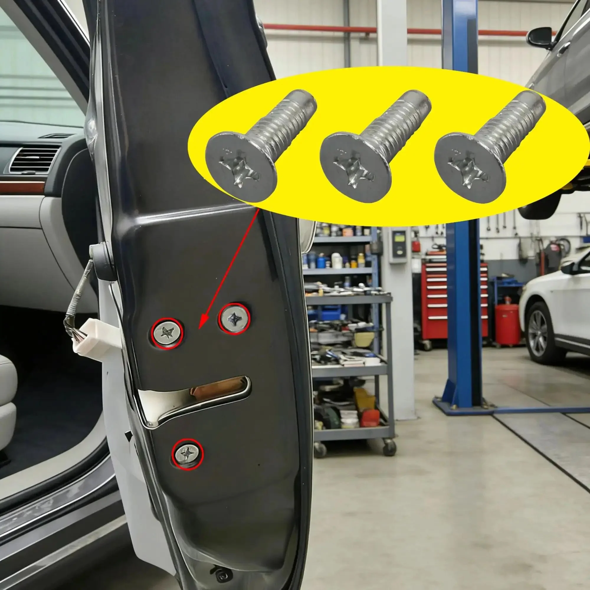 Three Pack Flat Head Door Latch Lock Mount Screw M6x18.5mm For Actuator Motor Mount Bolt Outer Handle Replacement Compatible With Honda Accord Acura CR V Element Fit Insight Odyssey Pilot Ridgeline - Image 9