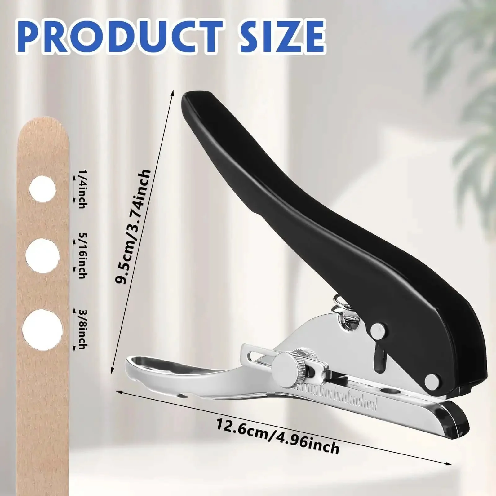 Three Pack Heavy Duty Handheld Hole Puncher Set Delivers Clean One Quarter Inch, Five Sixteenths Inch, And Three Eighths Inch Holes Through Paper Card Plastic And Cardboard For Go To Office Or Craft Projects - Image 6