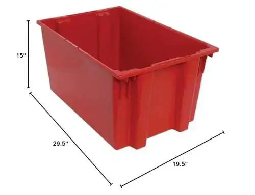 Three Pack Heavy Duty Nest Totes For Transport And Part Organization Injection Molded HDPE Bins Waterproof And Chemical Resistant Built Tough For Gear Sized About Twenty Nine And A Half Inches By Nineteen And A Half By Fifteen Inches Made In The USA - Image 2