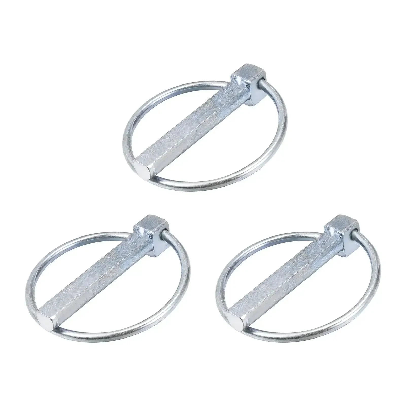 Three Pack Linch Pin With Ring Set 1/2 Inch By 2-3/4 Inch Carbon Steel Trailer Pins For Boat Kayak Canoe Trailer Tractor Trolley Outdoor Use Rust Resistant Beefy Heavy Duty Quick Release Pins