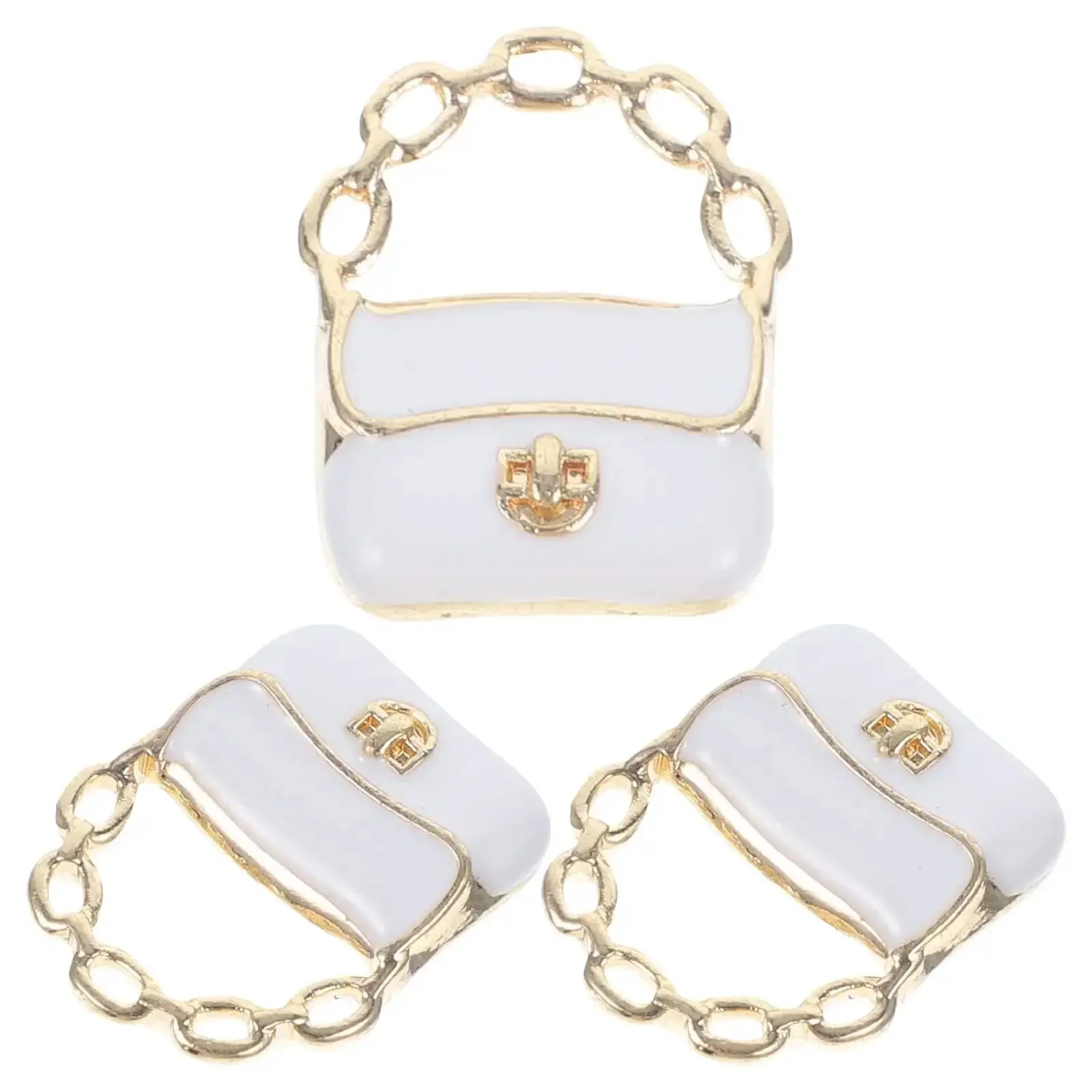 Three Pack Mini Handbag Set For Dollhouse Decor And DIY Jewelry Charms, Lightweight Alloy And PP Tiny Purses, Chain Wallets And Purses For Dolls, Props, Craft Projects, And Creative Miniature Decor