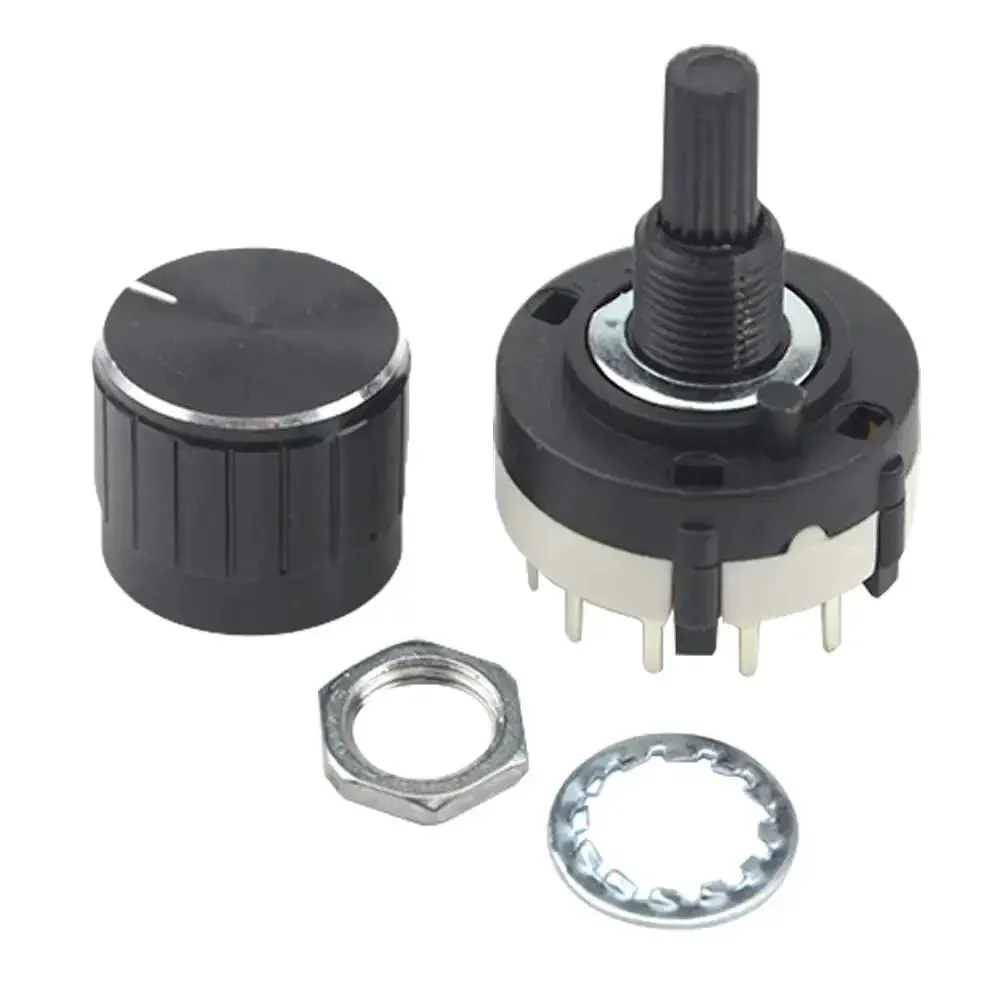 Three Pack RS26 4P12T 4 Pole 12 Position Rotary Switches With Knobs for Radio, TV, Industrial Equipment and Electronics, Precise Band Selector, Solid Click Feel, Durable Mounting, Easy Install - Image 5