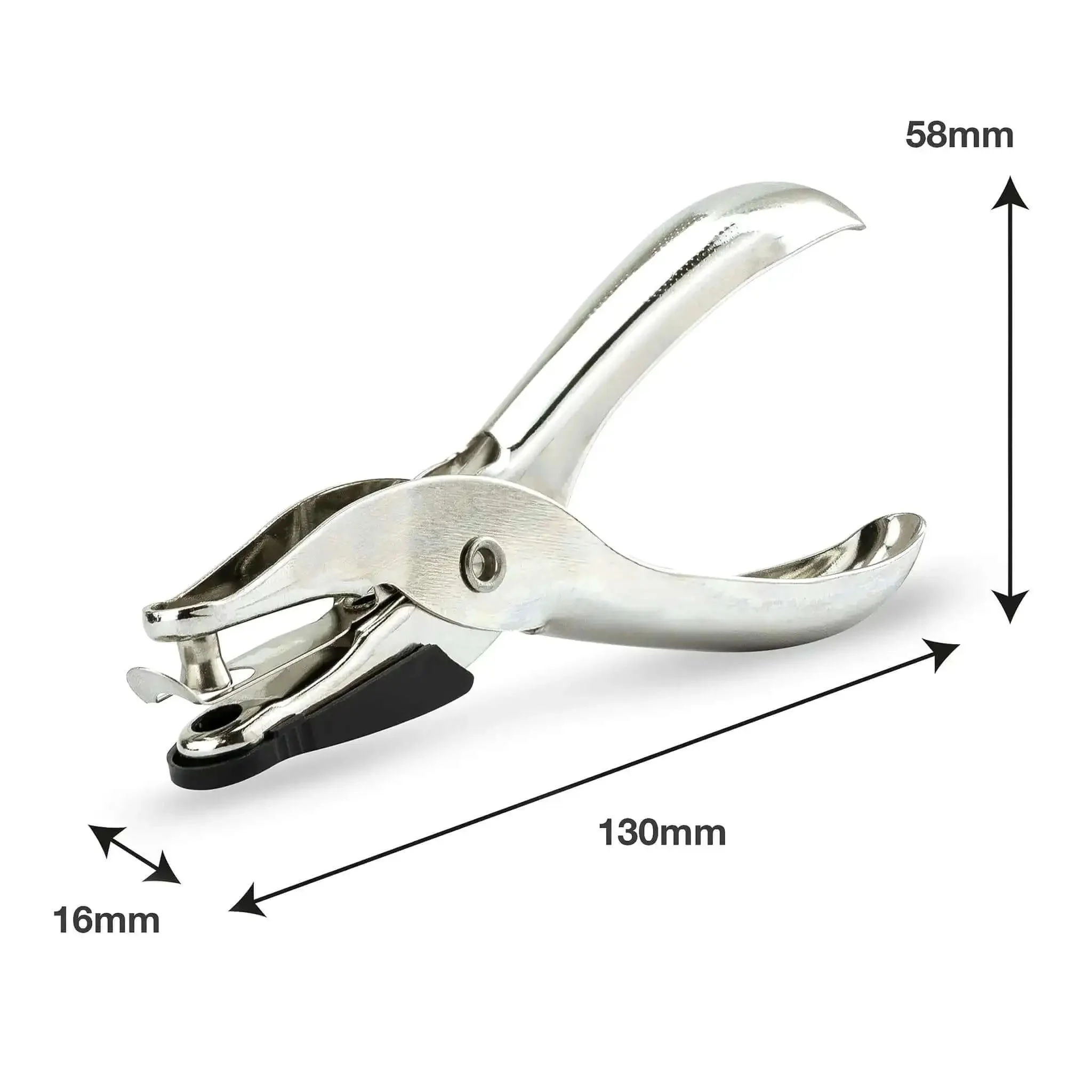 Three Pack Single Hole Punch Pliers Set With 10 Sheet Capacity, Silver Finish, Ergonomic Left Or Right Hand Use, Seven Eighths Inch Throat, One Quarter Inch Hole, Great For ID Cards, Paper, Crafts, Card Stock And Chipboard - Image 3