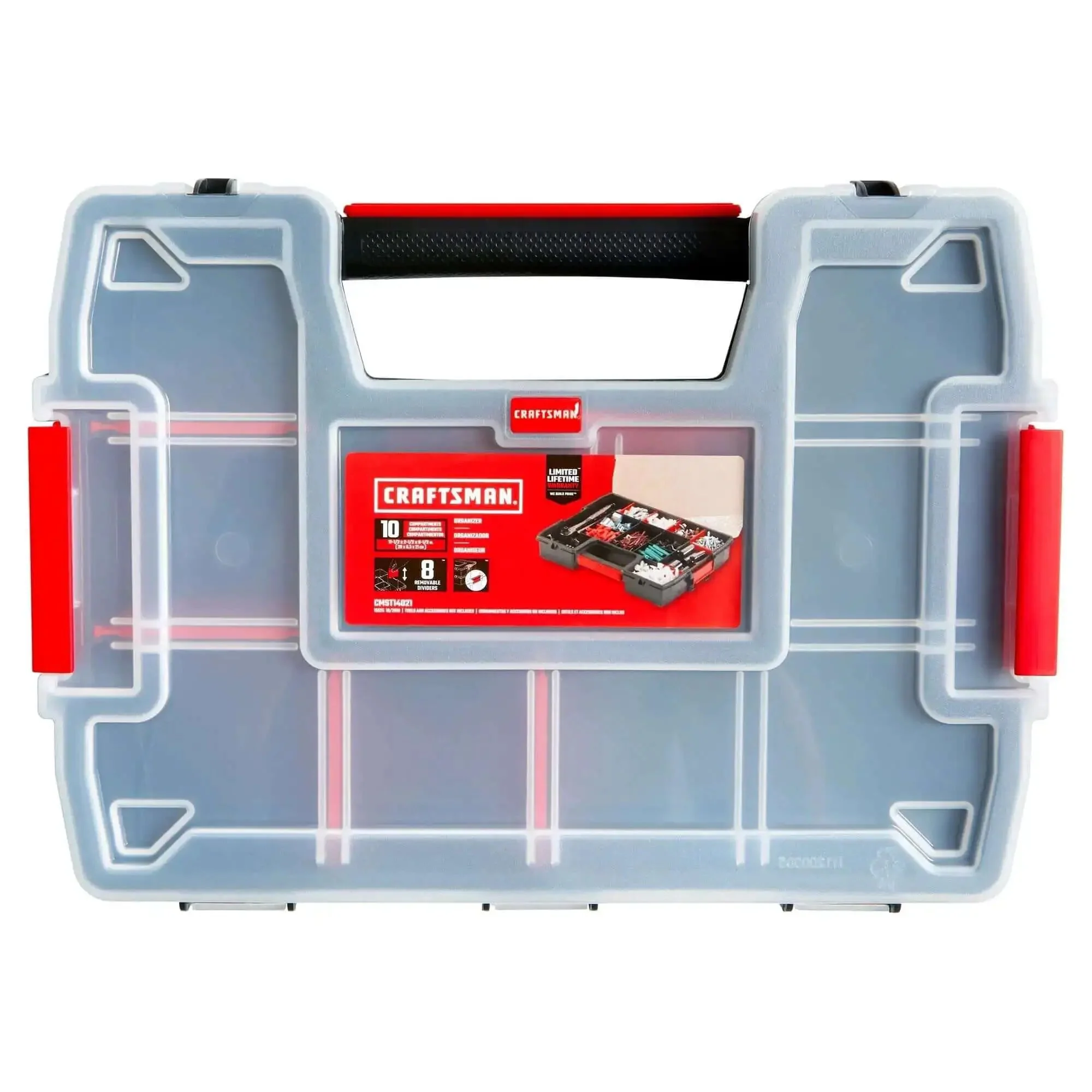 Three Pack Small Parts Organizer With Ten Compartments And Removable Dividers, Secure Latch Lids For Sturdy Stacking, 90 Degree Angle Design For Easy Customization, Ideal D I Y Tool And Hardware Storage - Image 6