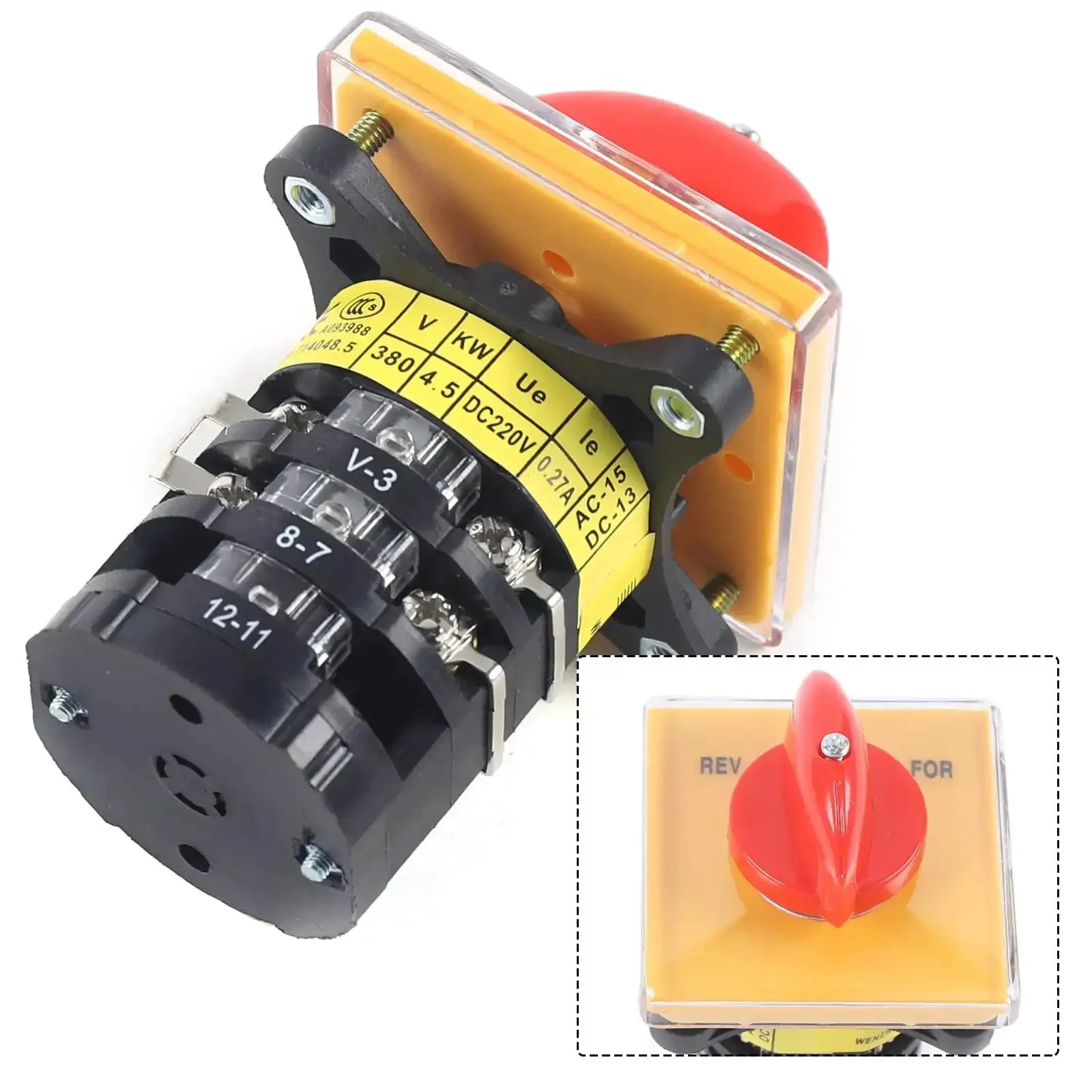 Three Phase Milling Machine Speed Control Switch With Forward And Reverse Three Stage Mill Switch Built Tough From Durable Metal And Plastic And High Conductivity Silver Alloy Contacts For Smooth Reliable Performance - Image 5