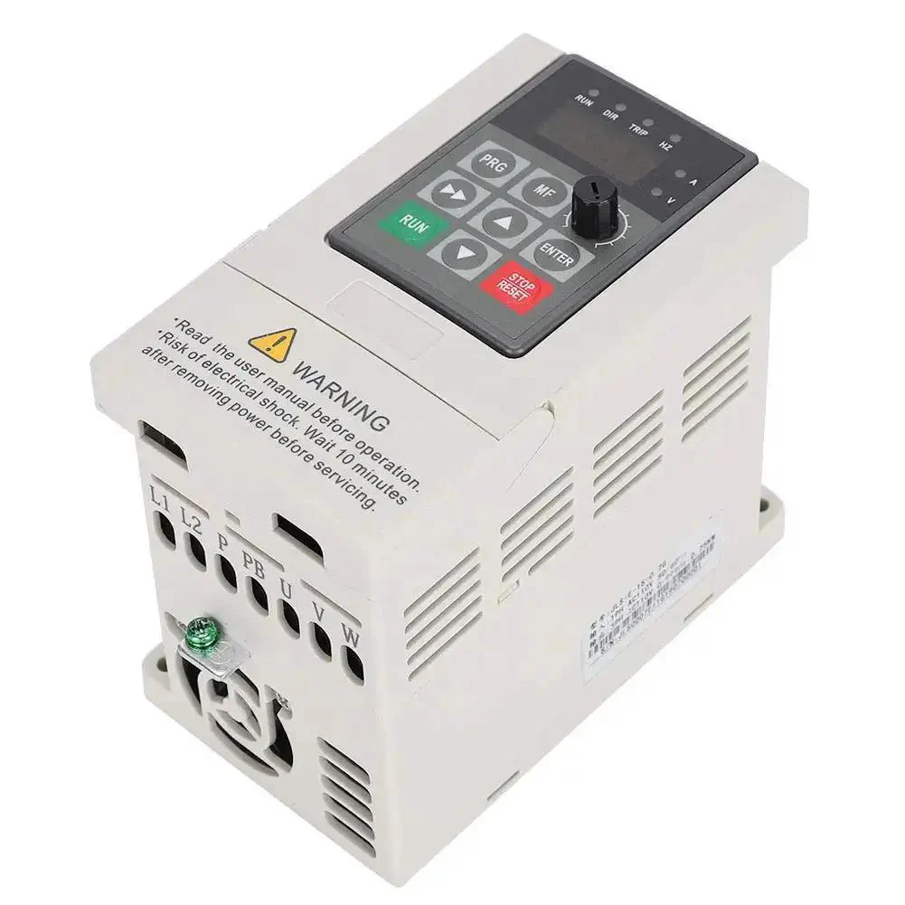 Three Phase Output VFD for Spindle Motors, 0.75KW 110V In, 7A Single Phase to Three Phase Frequency Inverter, Easy Speed Control for CNC Engraving, Printing, Packaging, Pump and Fan Equipment