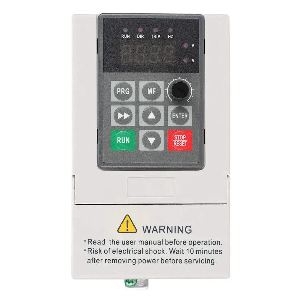 Three Phase Output VFD for Spindle Motors, 0.75KW 110V In, 7A Single Phase to Three Phase Frequency Inverter, Easy Speed Control for CNC Engraving, Printing, Packaging, Pump and Fan Equipment - Image 3