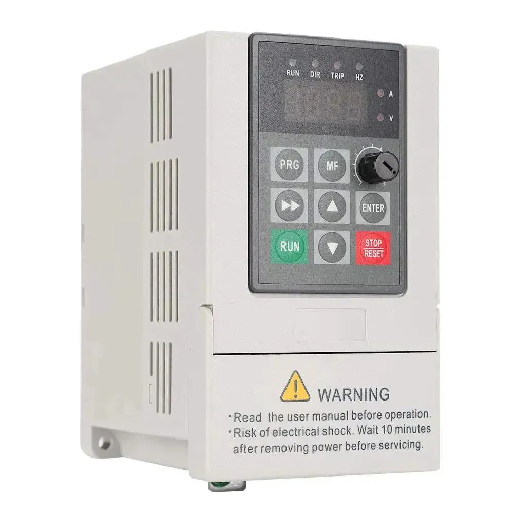 Three Phase Output VFD for Spindle Motors, 0.75KW 110V In, 7A Single Phase to Three Phase Frequency Inverter, Easy Speed Control for CNC Engraving, Printing, Packaging, Pump and Fan Equipment - Image 7