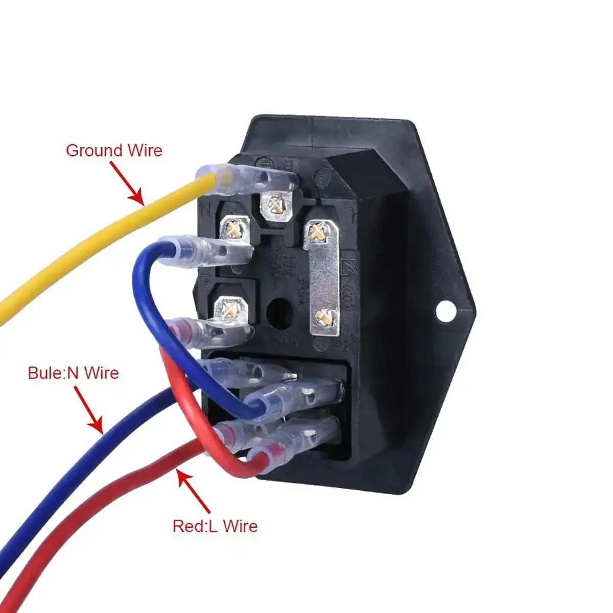 Three Piece AC 250V 10A Three Terminal Power Socket With Fuse Holder Case On Off Switch Light For Arcade Power Supply Projects Panel Mount Hardware And DIY Electronics - Image 3