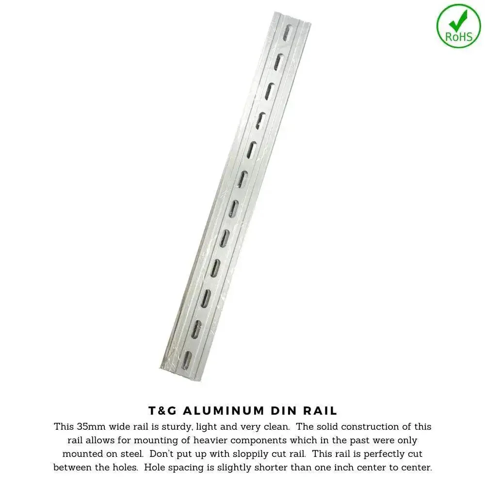 Three Piece Heavy Duty DIN Rail Slotted Aluminum RoHS Compliant Mounting Rail Kit, 12 Inch Length, 35mm Width, 7.5mm High, Industrial Control Panel Enclosure Rail for Secure Mounting - Image 5