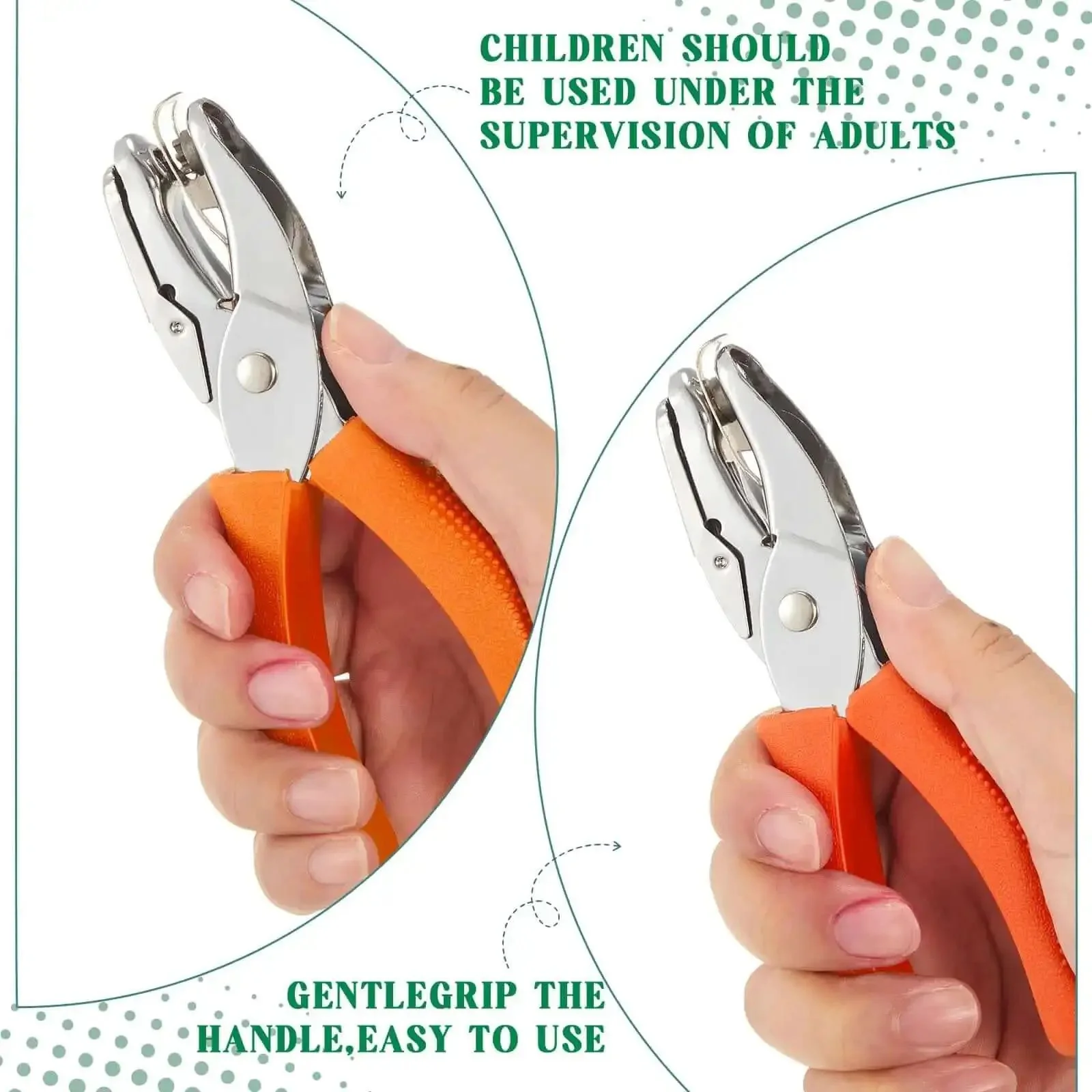 Three Piece Hole Punch Set With Round Heart And Star Shapes For One Quarter Inch And Three Sixteenth Inch Holes, Handy For DIY Tags Tickets And Scrapbooks, Handheld Metal Punches With Soft Grip For Easy Crafts And Card Making - Image 5