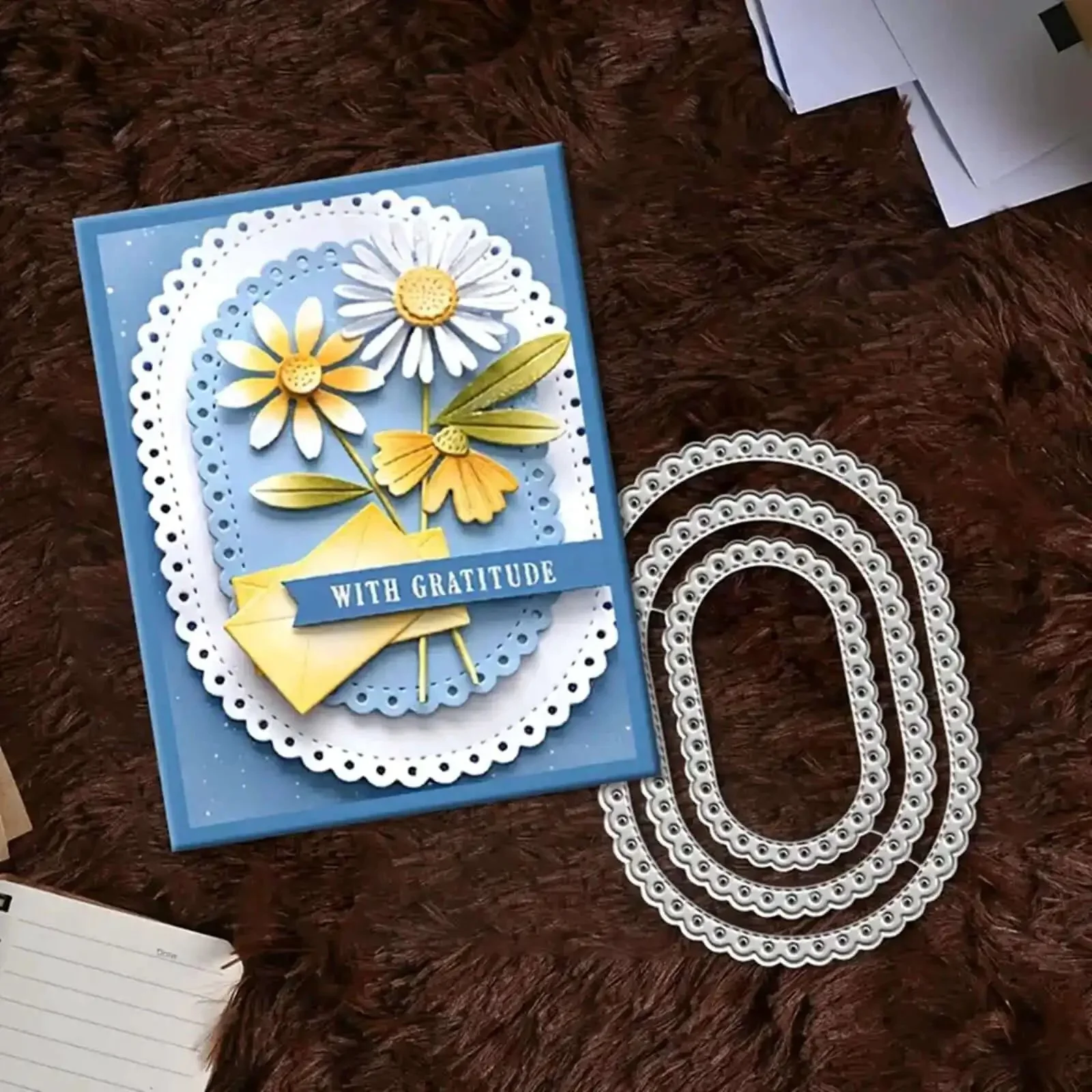 Three Piece Lace Oval Metal Die Cuts Set With Stitched Nesting Tag Frames For Scrapbooking And Card Making Dope Embossing Dies For DIY Photo Projects Tags And Gift Card Creations