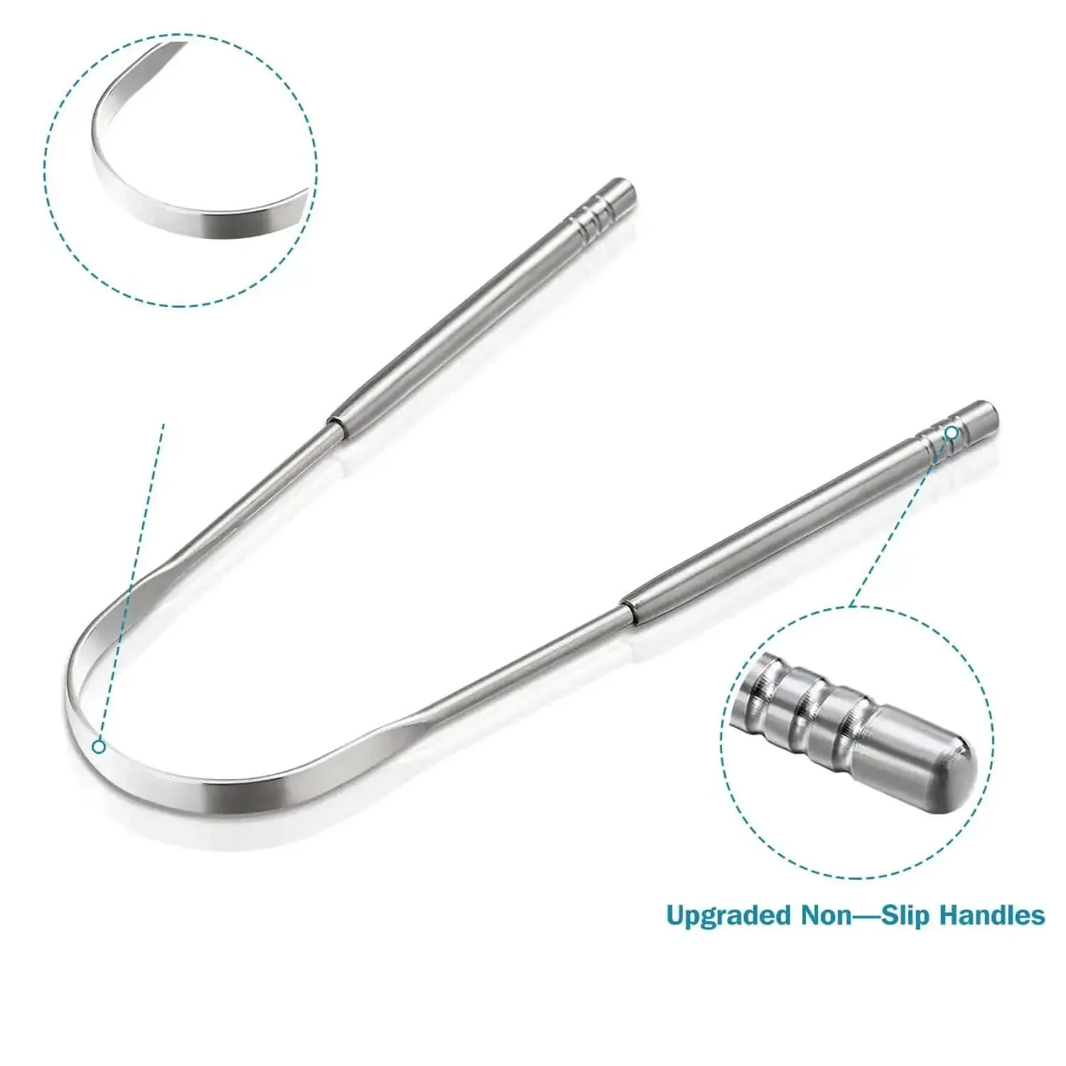 Three Piece Metal Tongue Scraper Set For Adults With Dual Handle Design Stainless Steel Tongue Cleaners Portable And Easy To Use Includes Small Medium And Large Scrapers For Fresh Breath And Total Mouth Health - Image 5