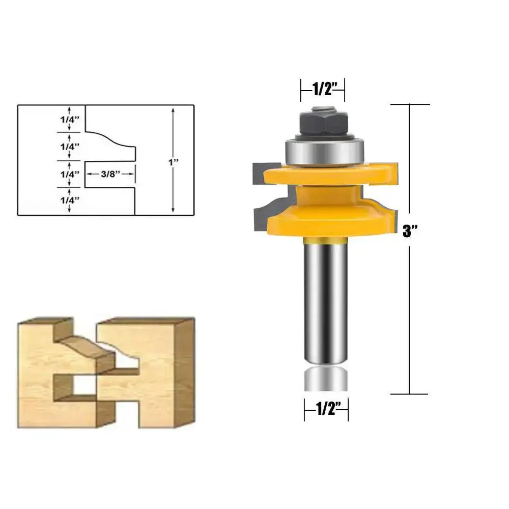 Three Piece Router Bit Set With Half Inch Shank For Round Over Raised Panel Cabinet Doors Ogee Rail And Stile Woodworking Bits Built For DIYers With Carbide Cutters For Groove And Tongue Milling - Image 7