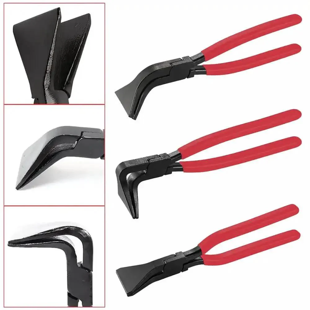 Three Piece Sheet Metal Bender Pliers Set For Roofing And HVAC Ductwork, Carbon Steel Hand Seamer Pliers With Straight 45 90 180 Degree Angles, Rugged Pro Grade Build, Black Oxide Finish, Ergonomic Non Slip Grip - Image 6