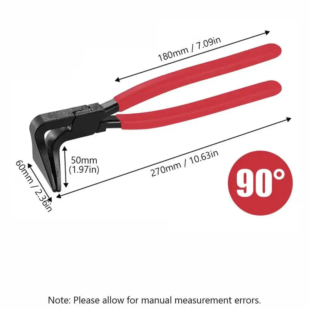 Three Piece Sheet Metal Bender Pliers Set For Roofing And HVAC Ductwork, Carbon Steel Hand Seamer Pliers With Straight 45 90 180 Degree Angles, Rugged Pro Grade Build, Black Oxide Finish, Ergonomic Non Slip Grip - Image 8