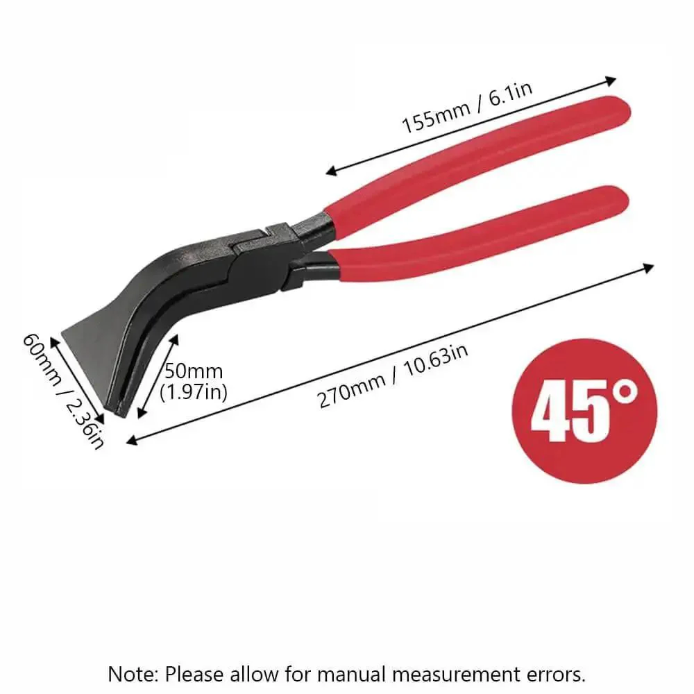 Three Piece Sheet Metal Bender Pliers Set For Roofing And HVAC Ductwork, Carbon Steel Hand Seamer Pliers With Straight 45 90 180 Degree Angles, Rugged Pro Grade Build, Black Oxide Finish, Ergonomic Non Slip Grip - Image 9