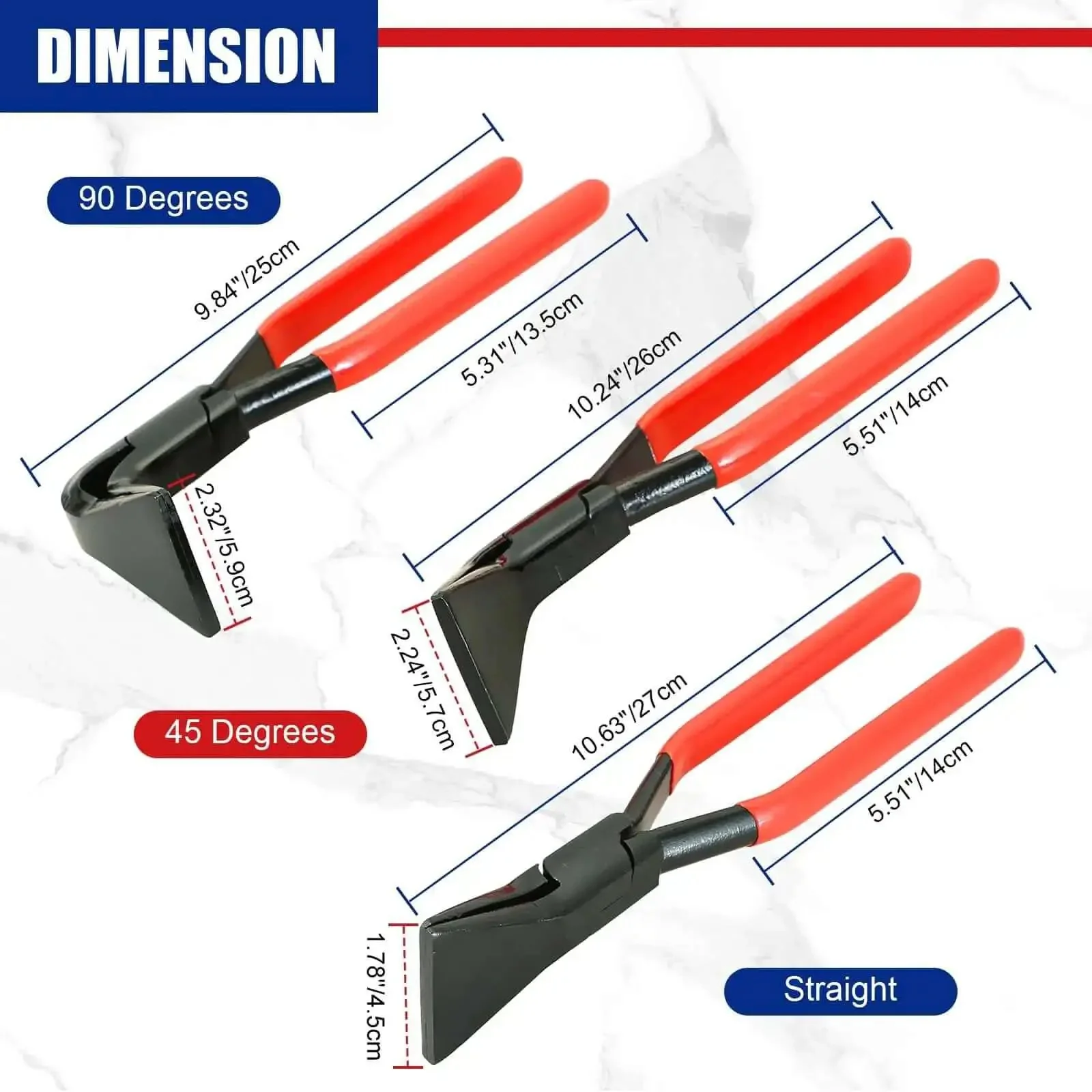 Three Piece Sheet Metal Bending Pliers Set For Roofers And Plumbers, Hand Seamers With Straight 45 And 90 Degree Benders, Pro Grade Heavy Duty Carbon Steel Core, Heat Resistant Chrome Finish, Ergonomic Rubber Grip For Fatigue Free Use - Image 6