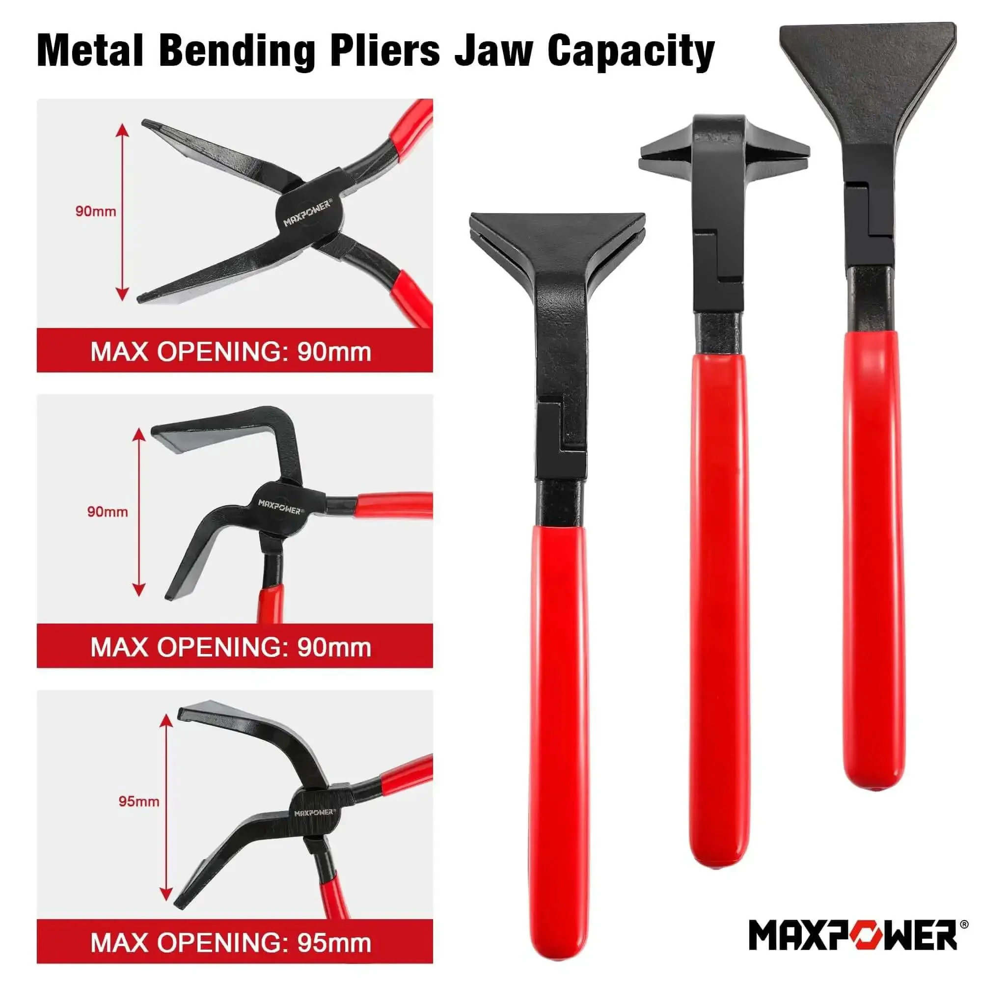 Three Piece Sheet Metal Bending Pliers Set With Straight 45 Degree And 90 Degree Jaws For Roofers And Plumbers Pro Grade Beefy Cr V Steel Hand Seamer Tools With Ergonomic Non Slip Handles For Metal Fabrication - Image 6