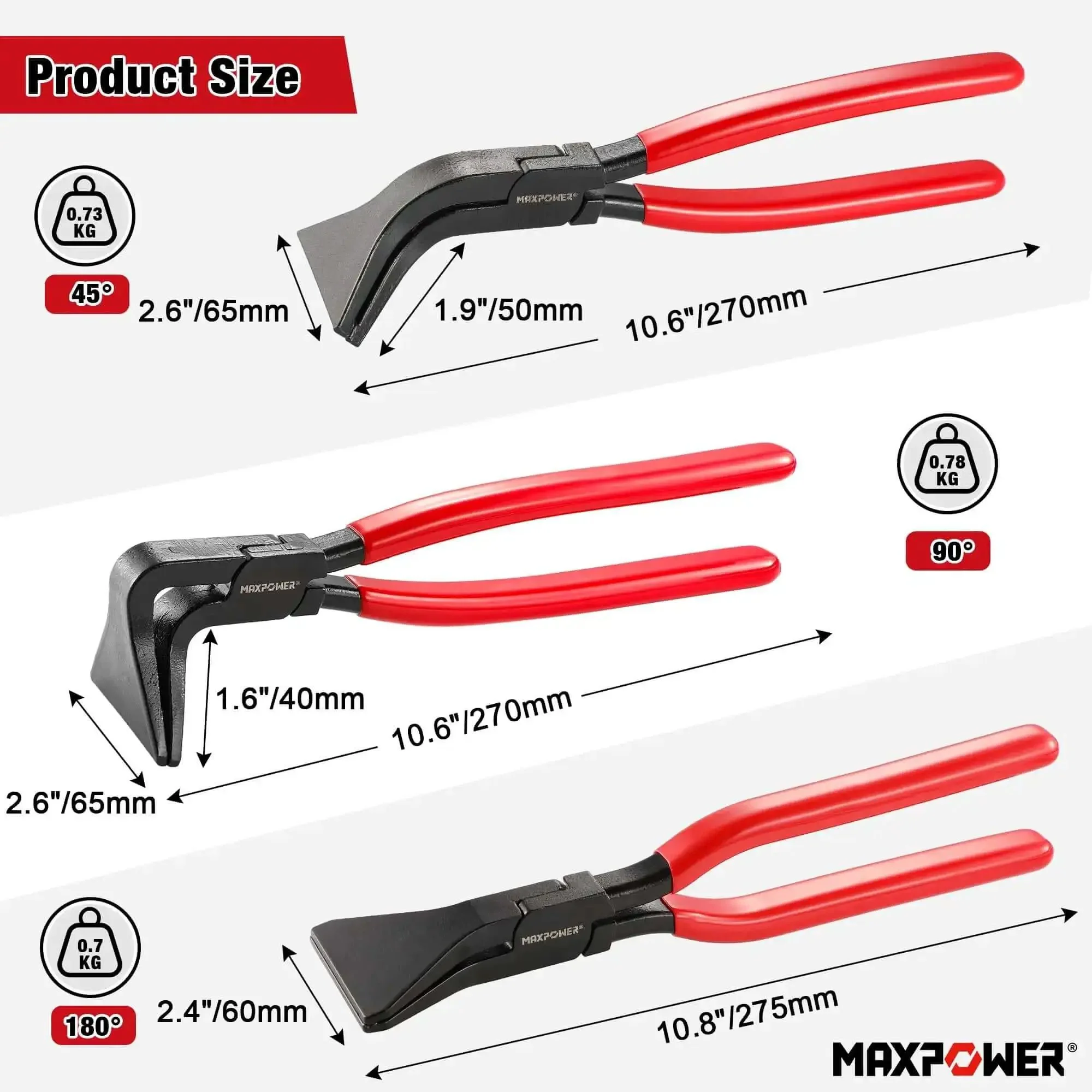 Three Piece Sheet Metal Bending Pliers Set With Straight 45 Degree And 90 Degree Jaws For Roofers And Plumbers Pro Grade Beefy Cr V Steel Hand Seamer Tools With Ergonomic Non Slip Handles For Metal Fabrication - Image 7