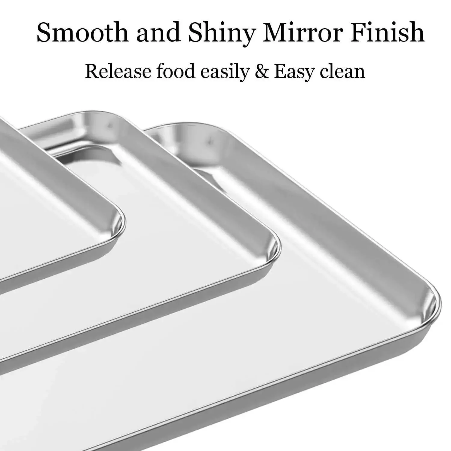 Three Piece Stainless Steel Baking Sheet Set Built Tough For Real Home Chefs Non Toxic And Easy Clean Heavy Duty Cookie Sheets In 9, 12, And 16 Inches Fits Most Ovens And Toaster Ovens For Everyday Baking And Roasting - Image 6