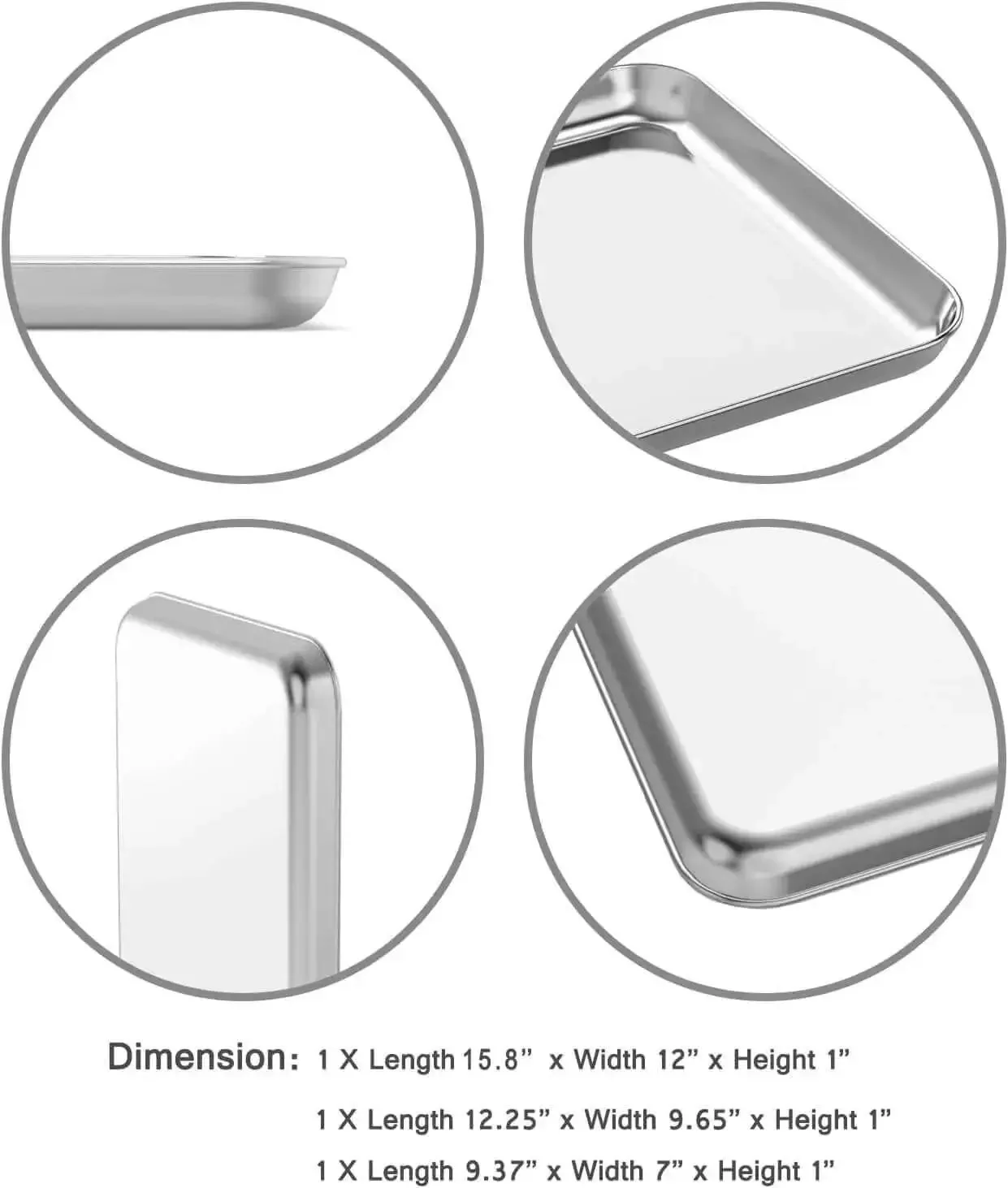Three Piece Stainless Steel Baking Sheet Set Built Tough For Real Home Chefs Non Toxic And Easy Clean Heavy Duty Cookie Sheets In 9, 12, And 16 Inches Fits Most Ovens And Toaster Ovens For Everyday Baking And Roasting - Image 7