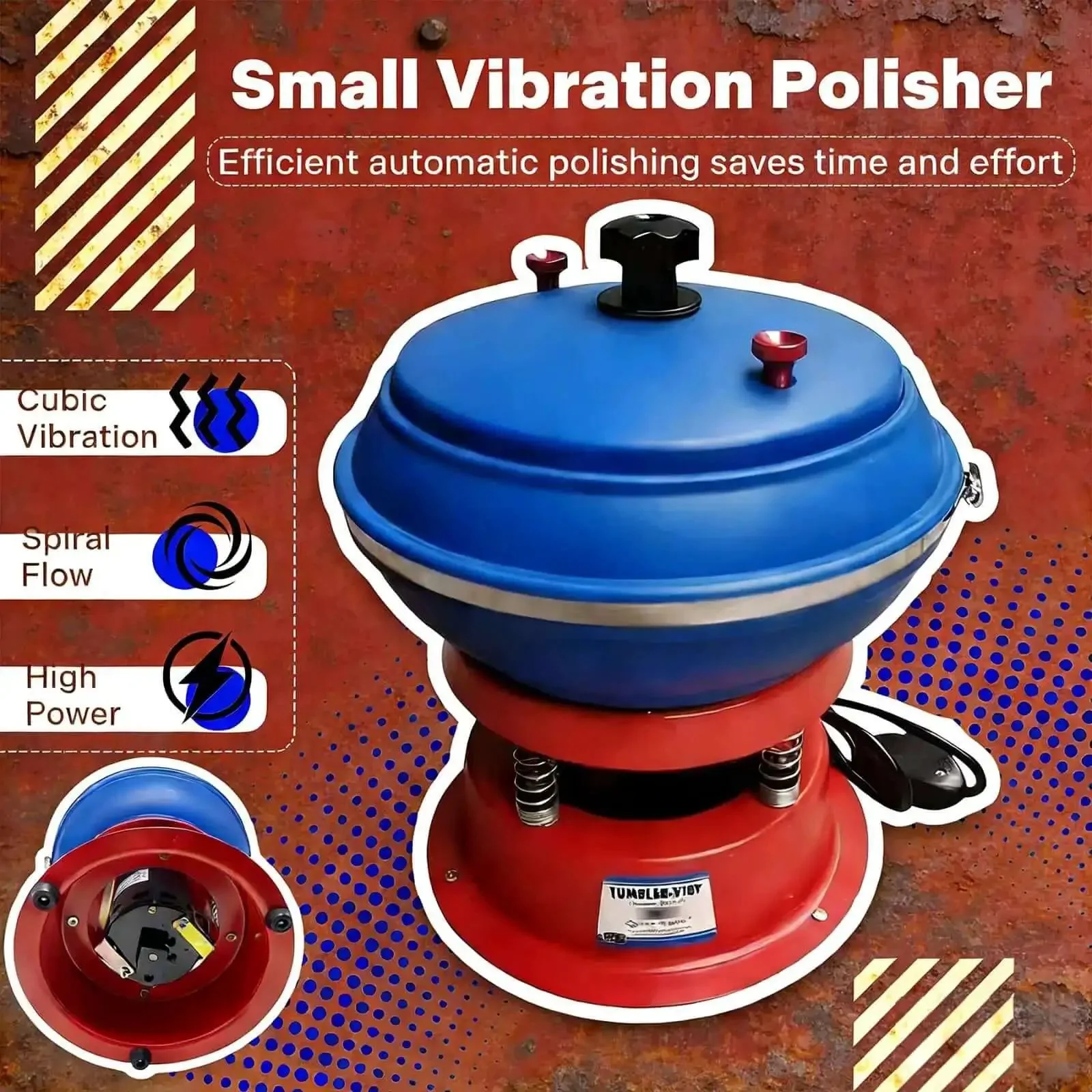 Three Point Five Liter Vibratory Rock Tumbler For Jewelry Polishing Electric Shaker Bowl Pro Grade Industrial Polisher With Three Dimensional Vibration For Fast Burr Removal Stain And Oil Cleanup Smooth Finish High Efficiency 110V - Image 8