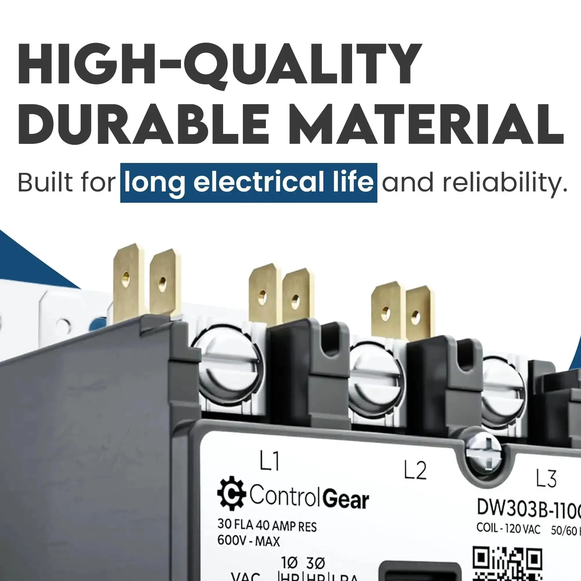 Three Pole 120V Coil Definite Purpose Contactor For HVAC With 30 Amp Rating UL Recognized For A2L Refrigerants Line Lugs Load Screws Pro Grade Quiet Electromagnetic Contactor DW303B11 3P 30A 120V - Image 5