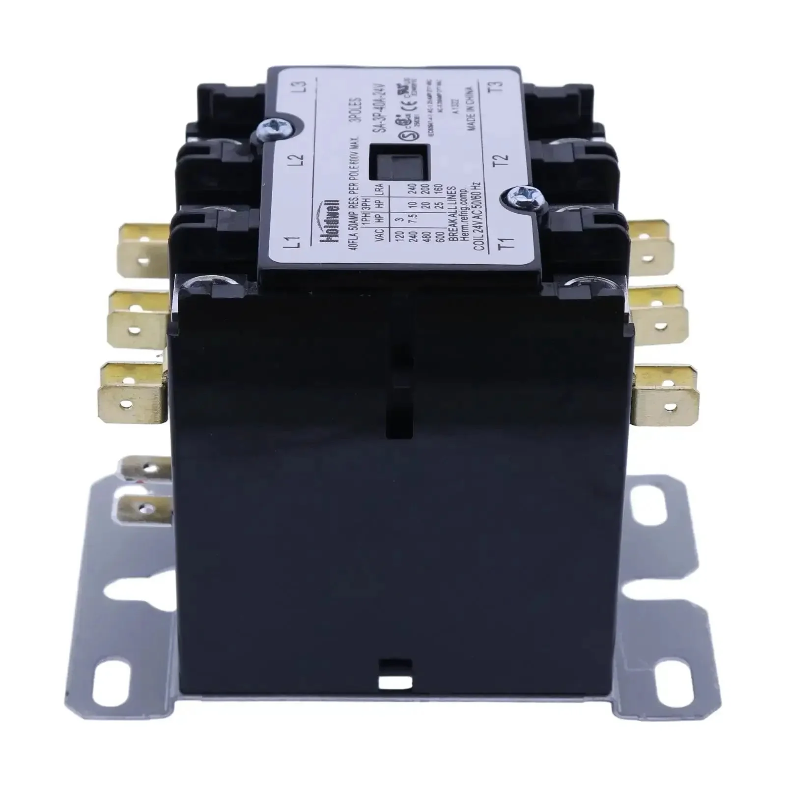 Three Pole 40 Amp 24 Volt Coil Definite Purpose Air Conditioner Contactor For Up To 600 VAC UL Listed CSA CE ARI 780 790 1997 200K Cycle Life Heavy Duty Replacement Part DP Contactor - Image 7