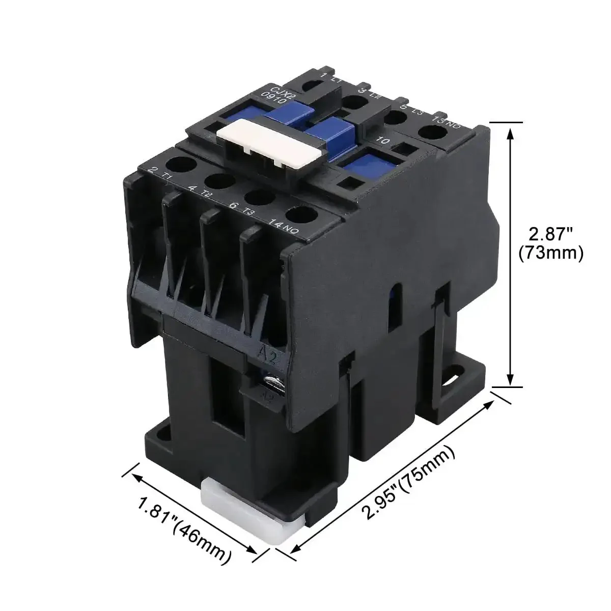 Three Pole AC Contactor 110VAC Coil 3NO 1NO Auxiliary 9A 380V AC Three-Phase DIN Rail Mount For Motors Pumps And Industrial Control Panels And Automation Systems - Image 3