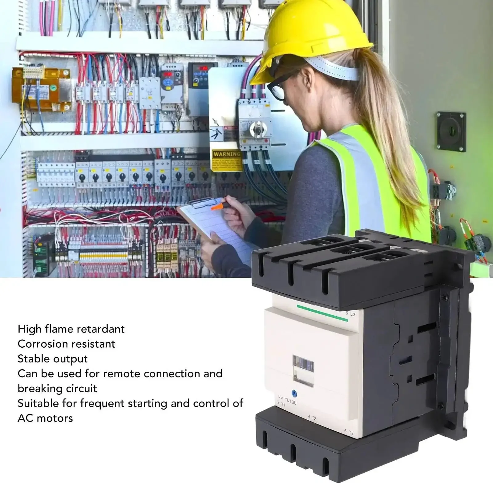 Three Pole AC Contactor 150 Amp With All The Right Accessories For Quick Circuit Connection And Safe Disconnection 110V Heavy Duty Controller 5.2 By 4.7 By 6.2 Inches - Image 8