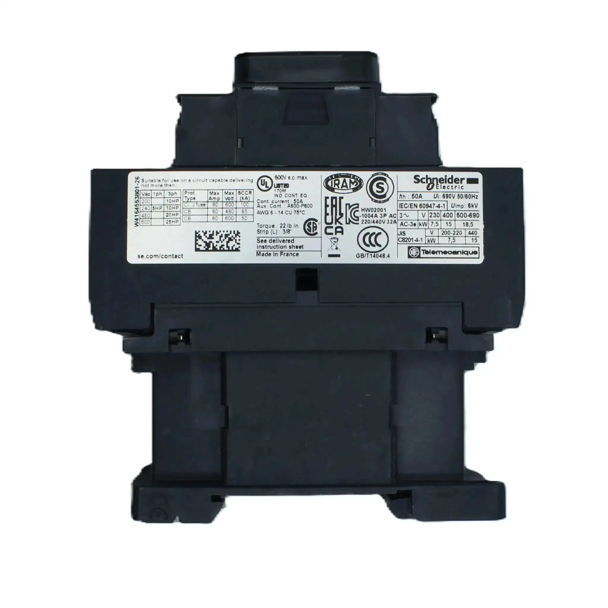 Three Pole AC Contactor LC1 D32G7 32 Amp 120V Coil Heavy Duty Workhorse for Industrial Automation, Ideal for 3 Phase Motors, Control Circuits, Easy Install and Durable Performance - Image 7
