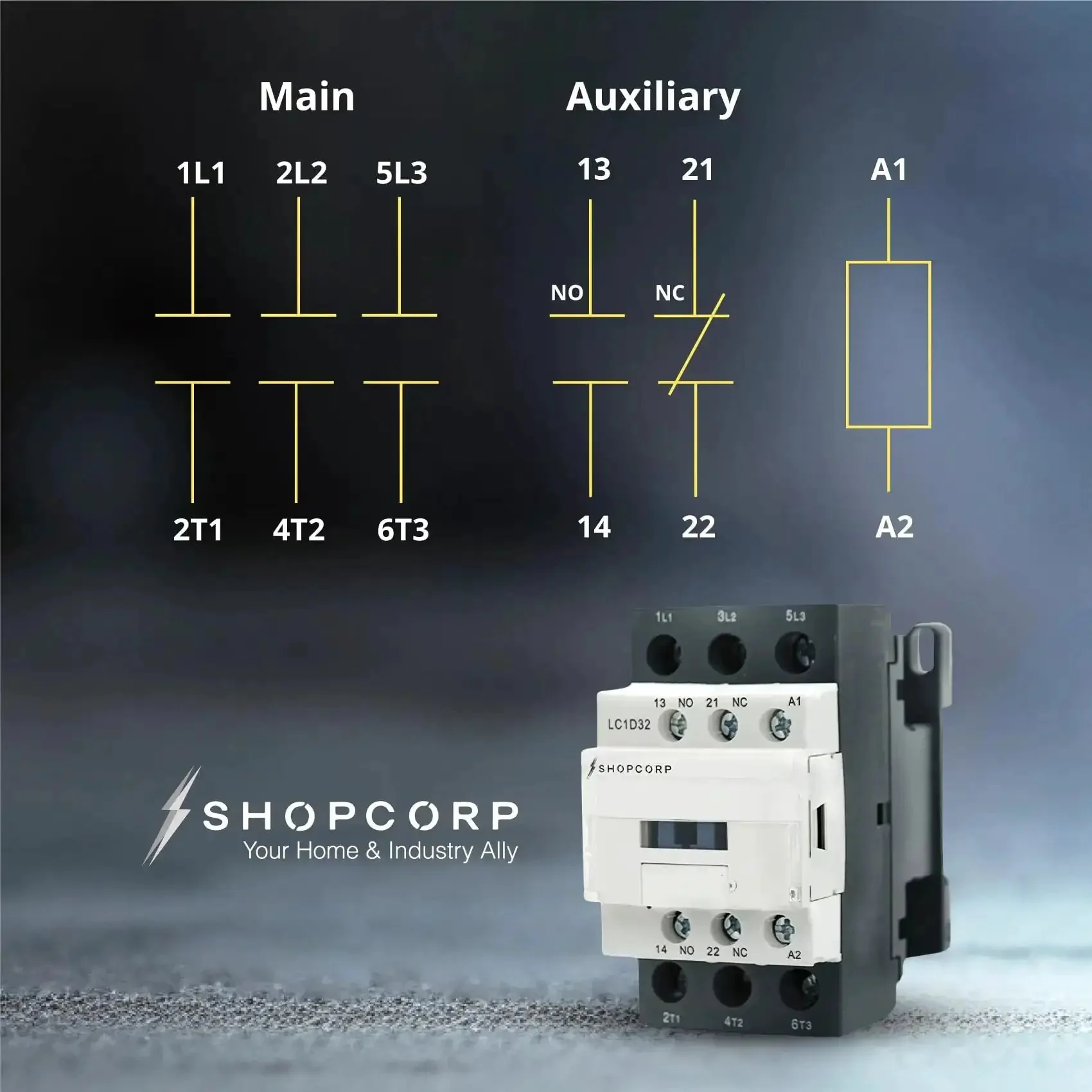 Three Pole Contactor With 120V Coil, 30 Amp Normally Open 1NO/1NC Auxiliary, IEC 660V Rated, DIN Rail Mounting Base, HVAC Lighting And Electric Load Control, Suitable For AC-1 And AC-3 Applications, 110-120VAC Coil - Image 7