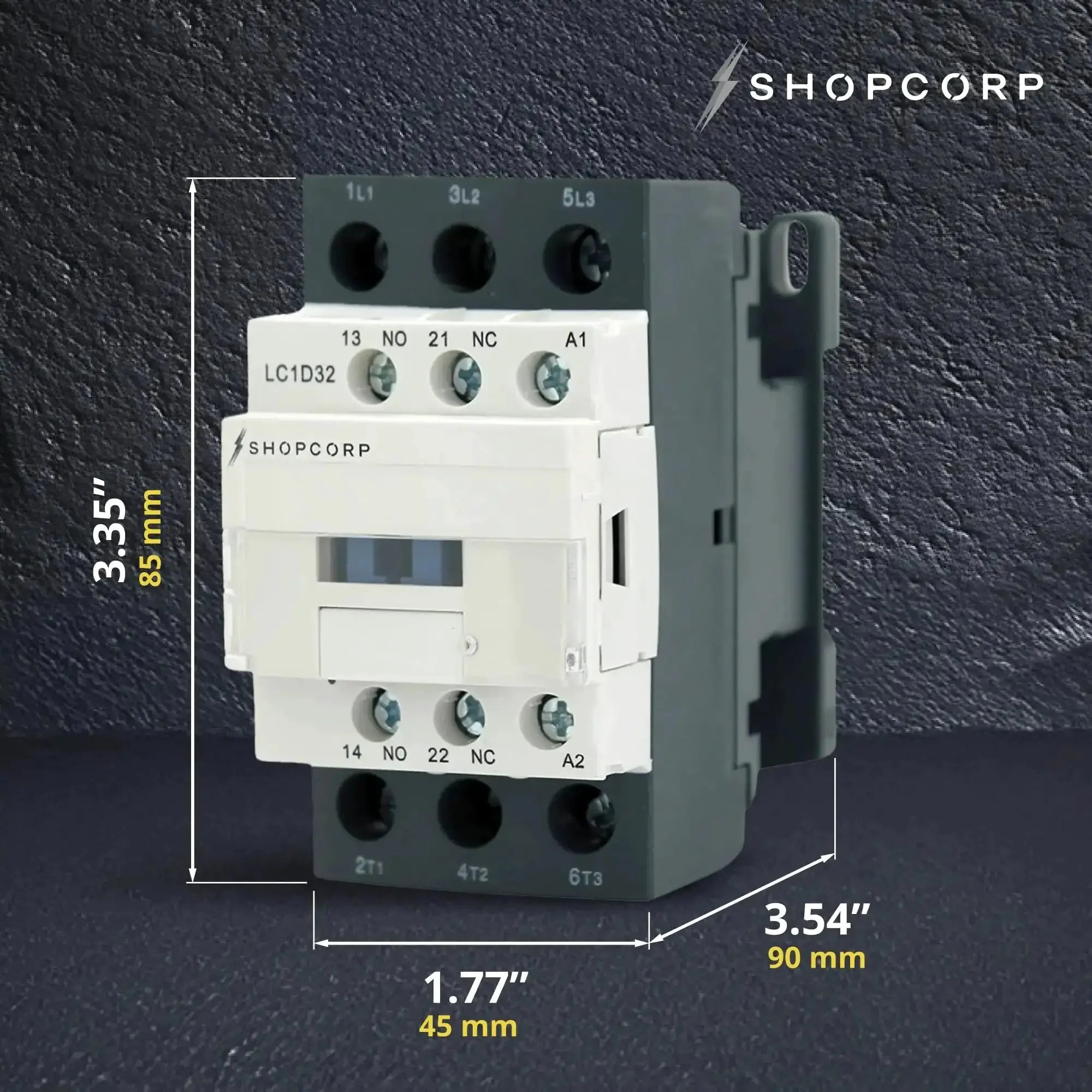 Three Pole Contactor With 120V Coil, 30 Amp Normally Open 1NO/1NC Auxiliary, IEC 660V Rated, DIN Rail Mounting Base, HVAC Lighting And Electric Load Control, Suitable For AC-1 And AC-3 Applications, 110-120VAC Coil - Image 8