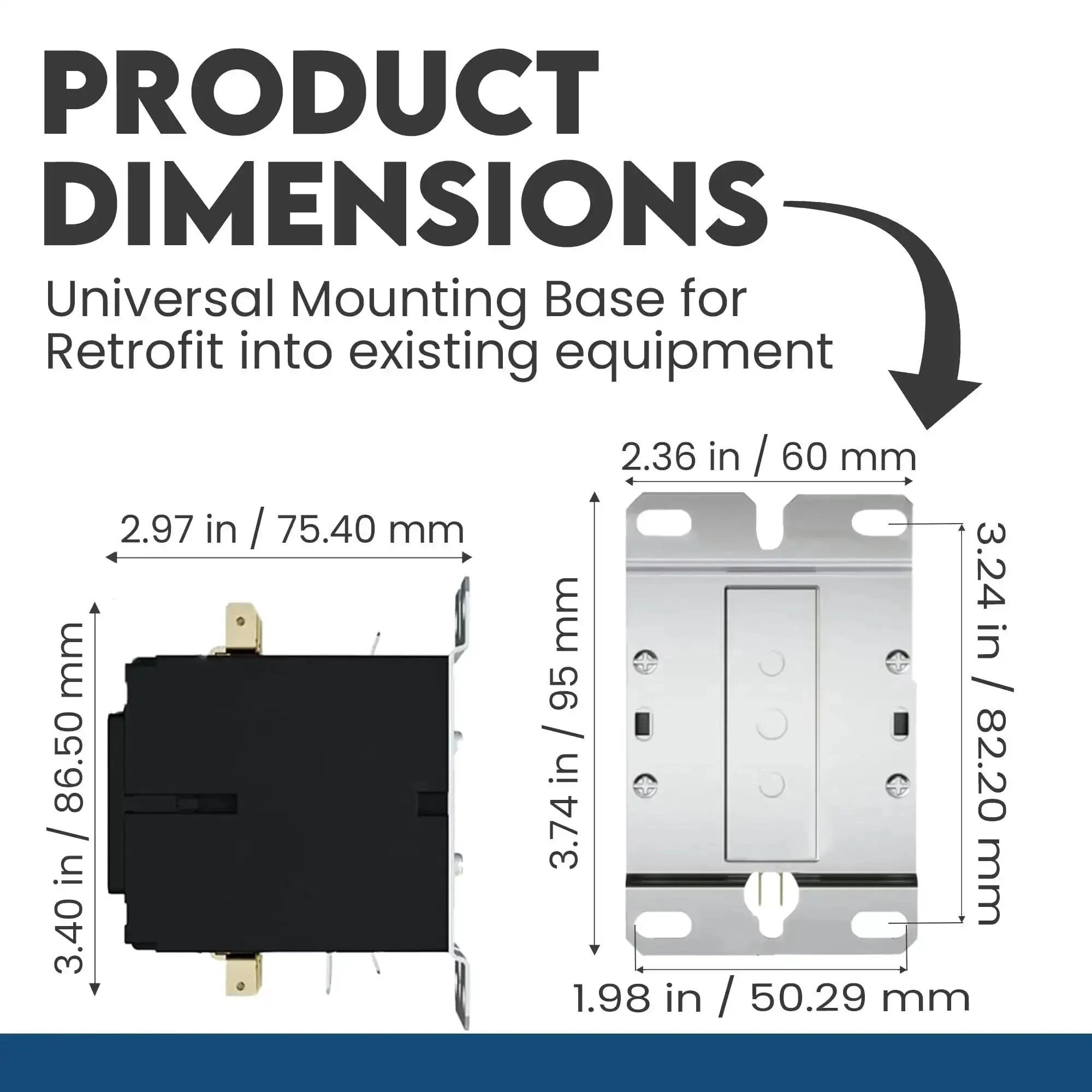 Three Pole Definite Purpose Contactor With 120V Coil, 40 Amp Beefy HVAC Control Relay For A2L Refrigerants, UL Recognized, Line Lugs, Load Screws, 3P 40A, Model DW403B11 - Image 7