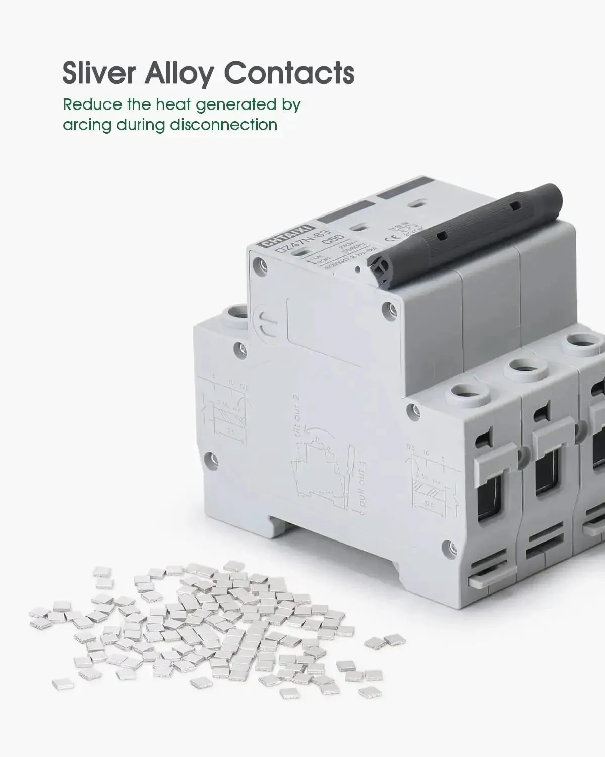 Three Pole DIN Rail Mount Circuit Breaker 20 Amp 480V AC Miniature Breaker With Thermal Magnetic Trip Built Tough For Overload And Short Circuit Protection Easy Install AC Disconnect Switch MCB C20 - Image 4
