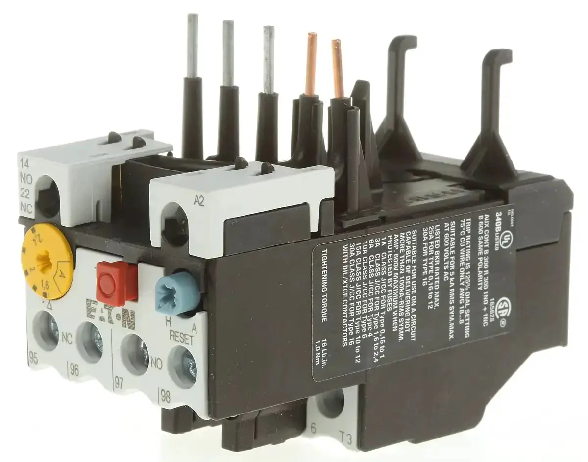Three Pole Thermal Magnetic Overload Relay, Adjustable Trip From 1.6 To 2.4 Amps, Pro Grade Fit For All Frame Size B Contactors, Industrial Motor Protection Gear