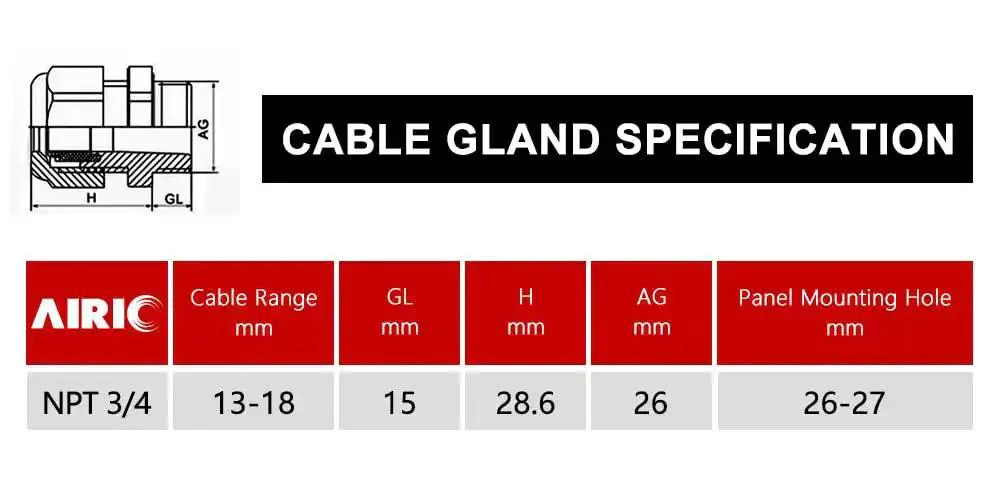 Three Quarter Inch NPT Cable Glands Nylon PA66 IP68 Waterproof Adjustable Heavy Duty Strain Relief Cord Grips Junction Box Wire Gland Connectors With Gaskets And Locknuts Black 6 Pieces - Image 2