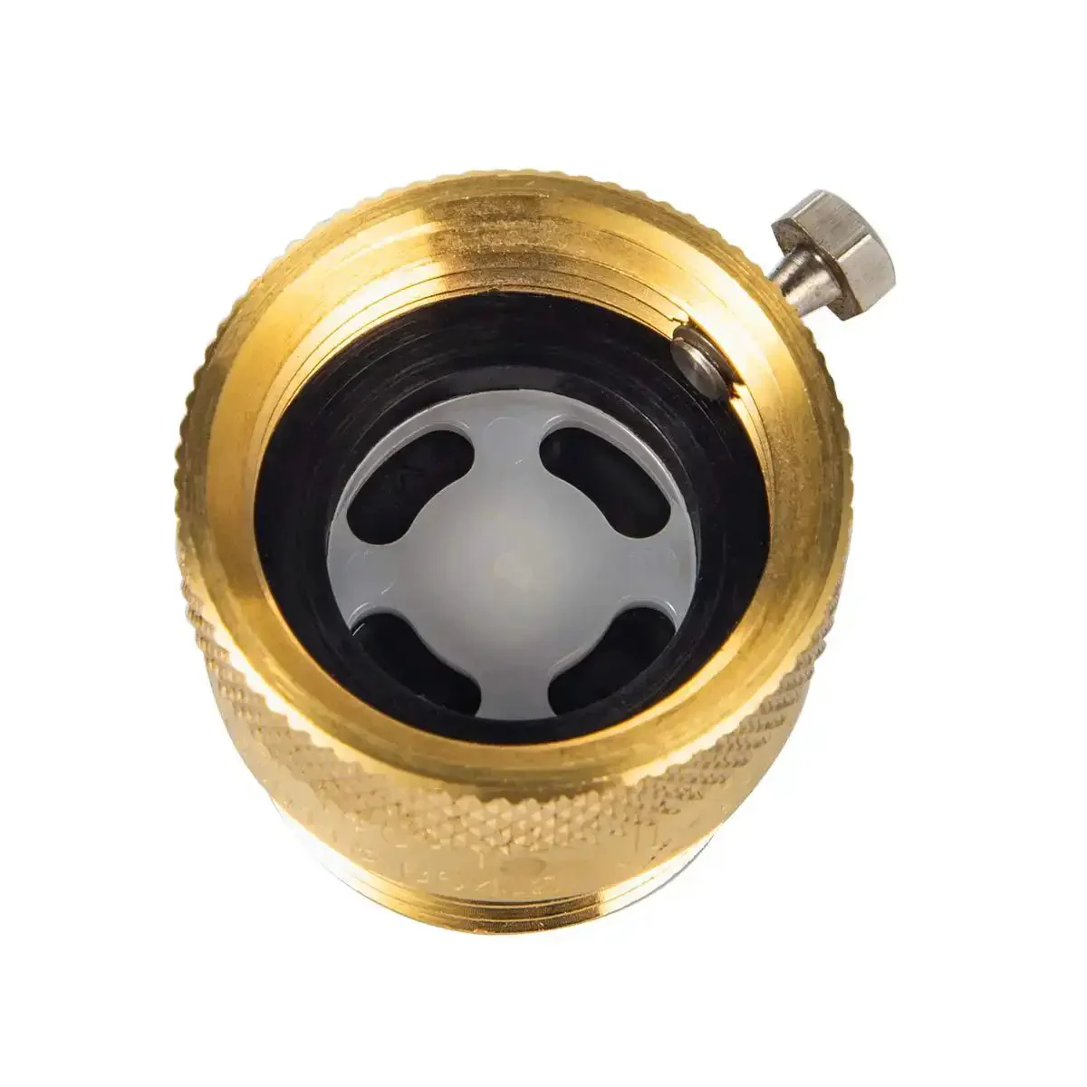 Three Quarter Inch Solid Brass Garden Hose Connection Vacuum Breaker Backflow Preventer Kit With Allen Wrench And Headless Hex Set Screws 3 Pack Includes Washers Tape - Image 3