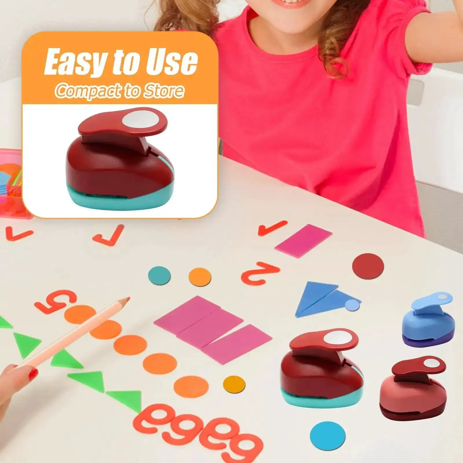 Three Size Circle Hole Punch Set For Scrapbooking And Card Making Includes One Inch, Five Eighths Inch, And Five Sixteenths Inch Punches, Spring Action Design For Easy Use, Handy Craft Tool For Journals, Photo Albums, Cards, And Office Projects - Image 2