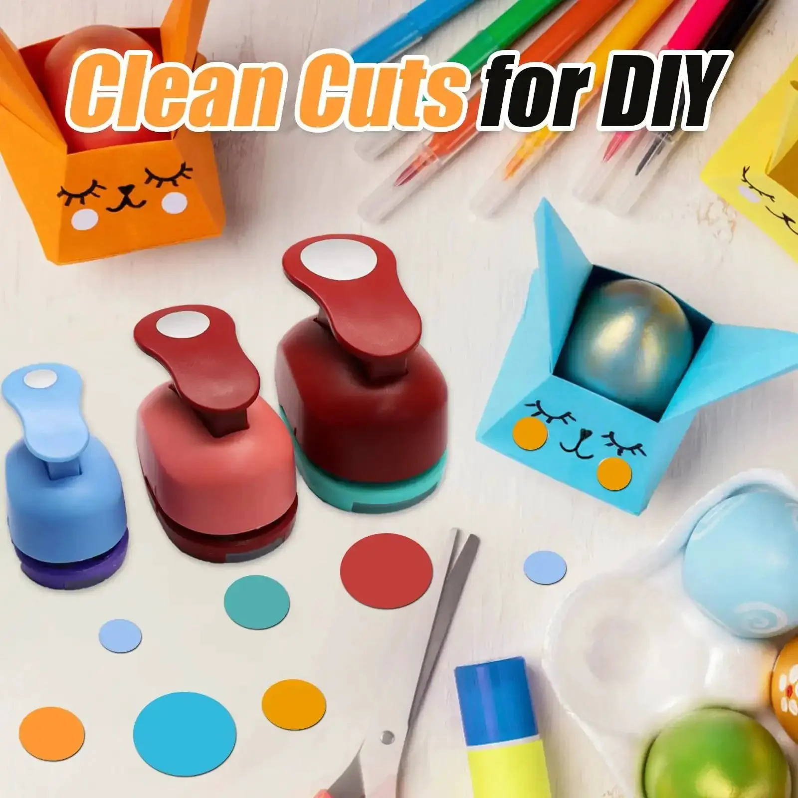 Three Size Circle Hole Punch Set For Scrapbooking And Card Making Includes One Inch, Five Eighths Inch, And Five Sixteenths Inch Punches, Spring Action Design For Easy Use, Handy Craft Tool For Journals, Photo Albums, Cards, And Office Projects - Image 4