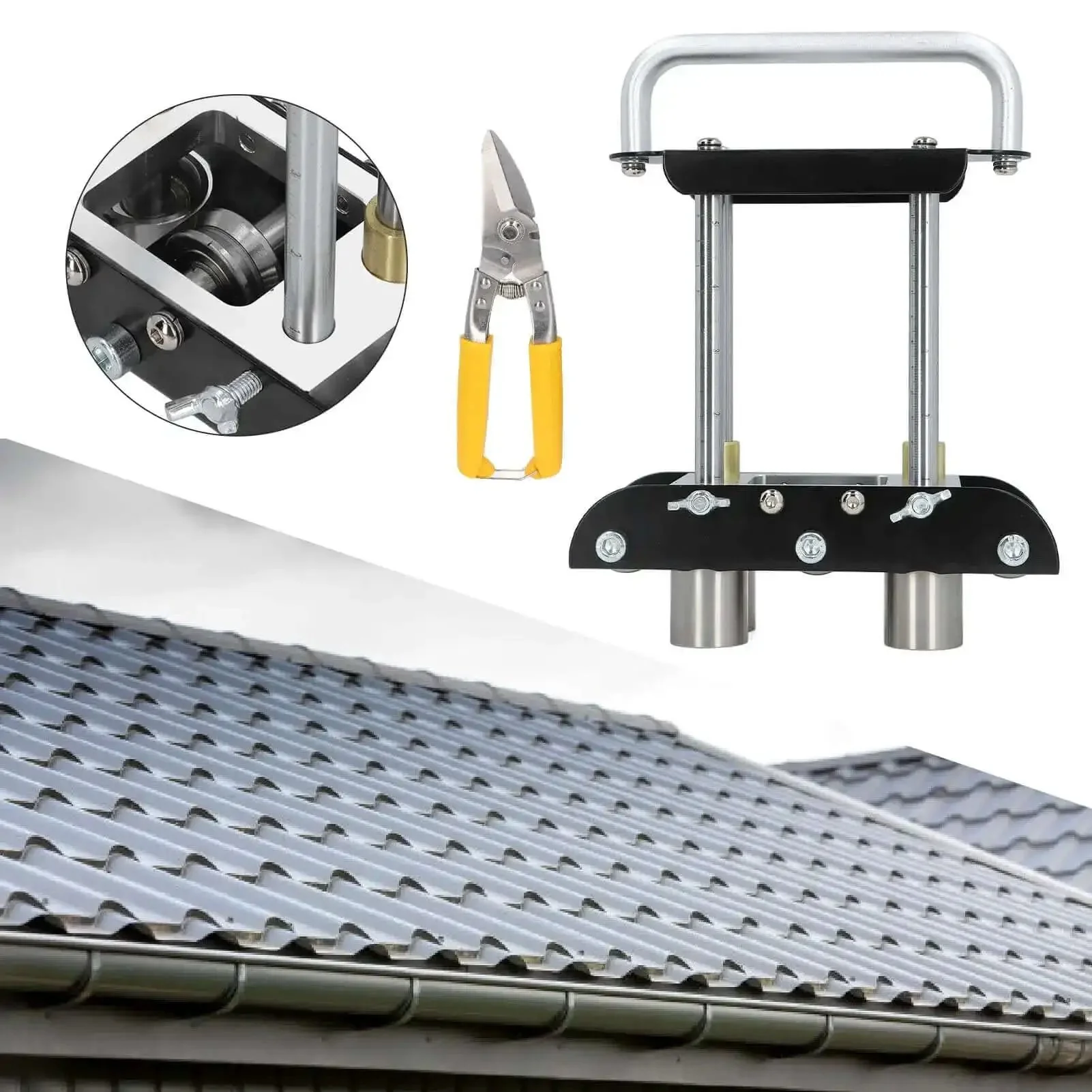 Three Station Aluminum Sheet Roller Bending Machine For Metal Roofing Pro Grade Tool With 0.3 To 1.0mm Thickness And 13 To 130mm Width For 0 To 90 Degree Bends For Pros And DIYers On Copper Steel And Aluminum - Image 4