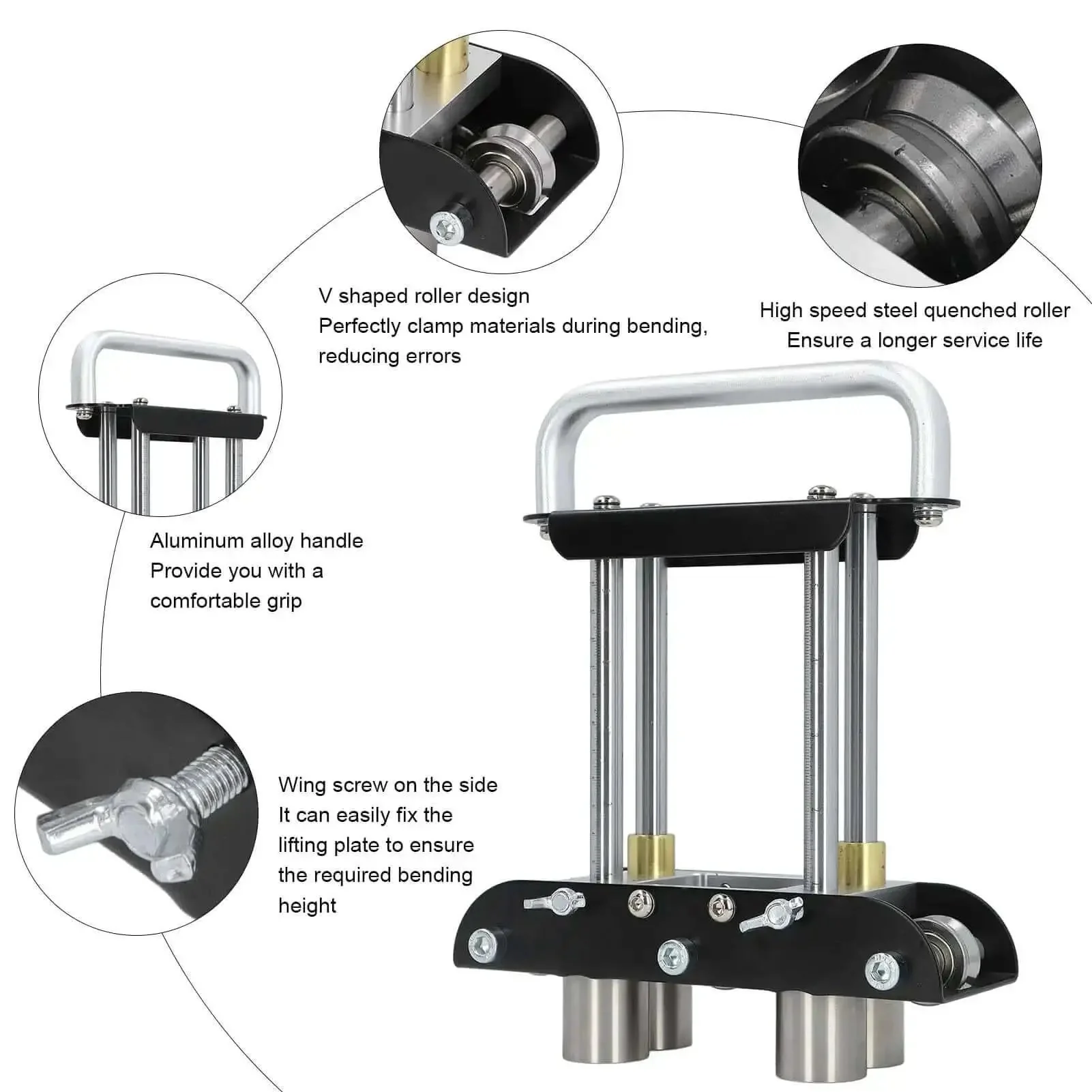 Three Station Aluminum Sheet Roller Bending Machine For Metal Roofing Pro Grade Tool With 0.3 To 1.0mm Thickness And 13 To 130mm Width For 0 To 90 Degree Bends For Pros And DIYers On Copper Steel And Aluminum - Image 9