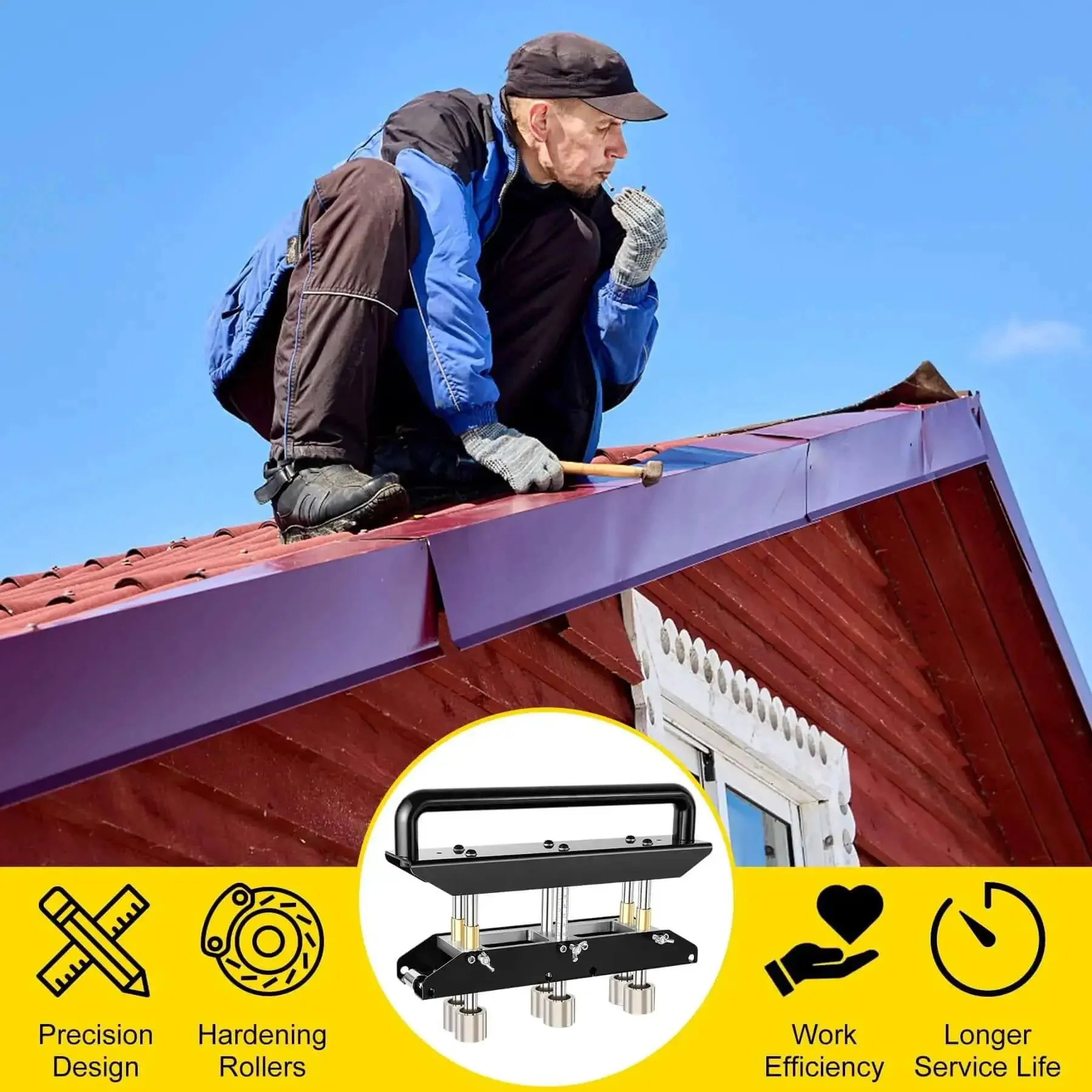 Three Station Edge Roller Bender For Sheet Metal, 0 To 90 Degree Bends, 3 Station Design, Pro Grade Build, Works With Steel Gauge 29 To 22, Makes Elbows From 5/8 Inch To 4 Inches, 16 To 102 Mm - Image 4
