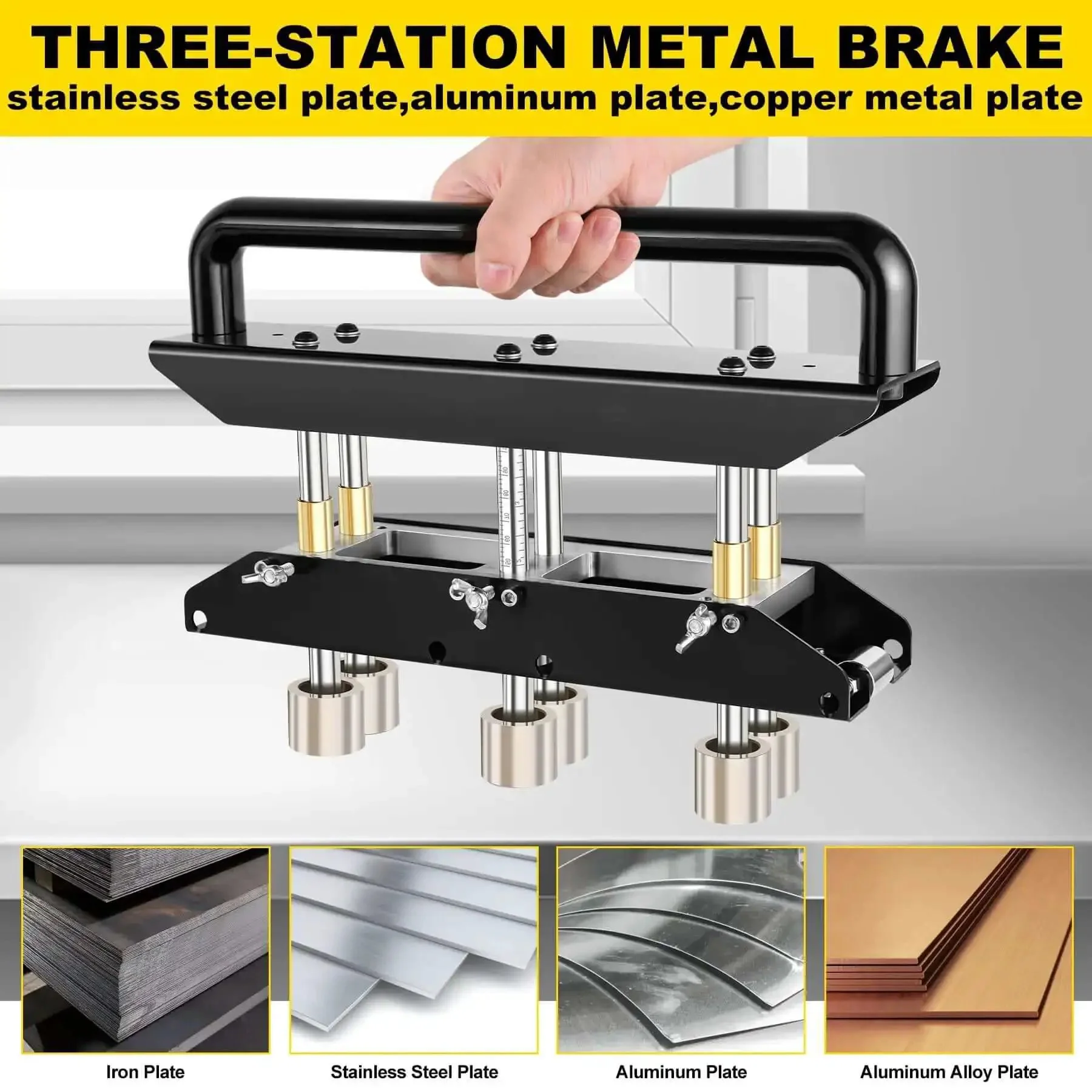 Three Station Edge Roller Bender For Sheet Metal, 0 To 90 Degree Bends, 3 Station Design, Pro Grade Build, Works With Steel Gauge 29 To 22, Makes Elbows From 5/8 Inch To 4 Inches, 16 To 102 Mm - Image 5