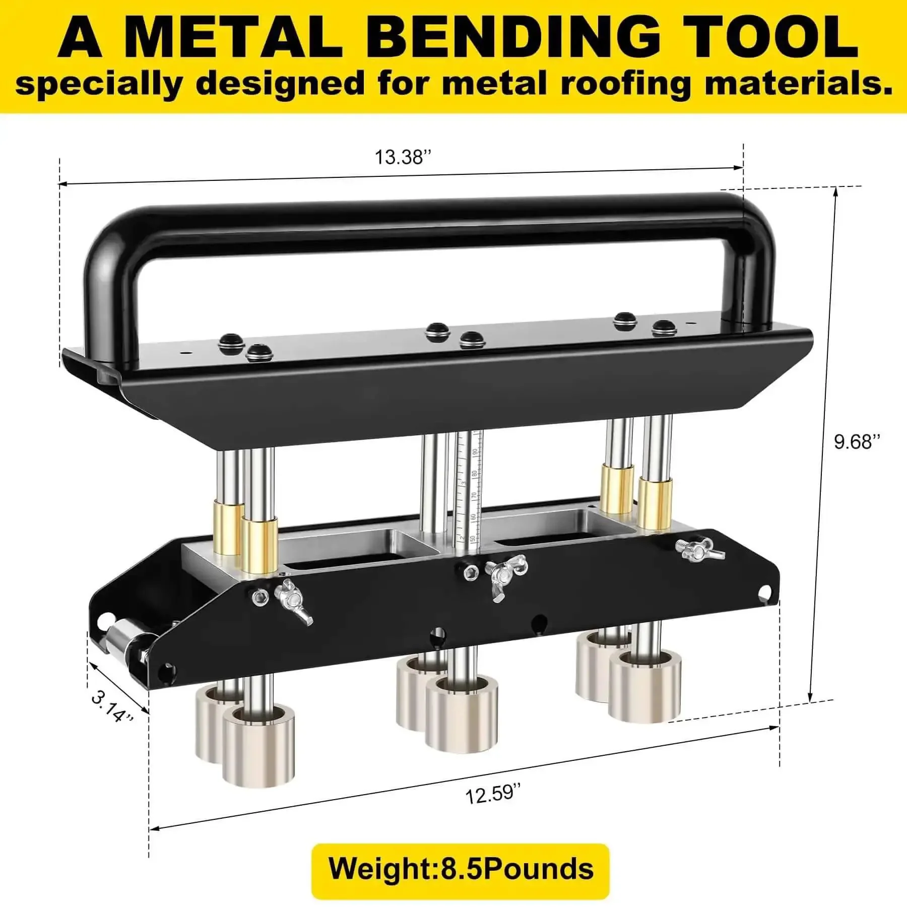 Three Station Edge Roller Bender For Sheet Metal, 0 To 90 Degree Bends, 3 Station Design, Pro Grade Build, Works With Steel Gauge 29 To 22, Makes Elbows From 5/8 Inch To 4 Inches, 16 To 102 Mm - Image 6