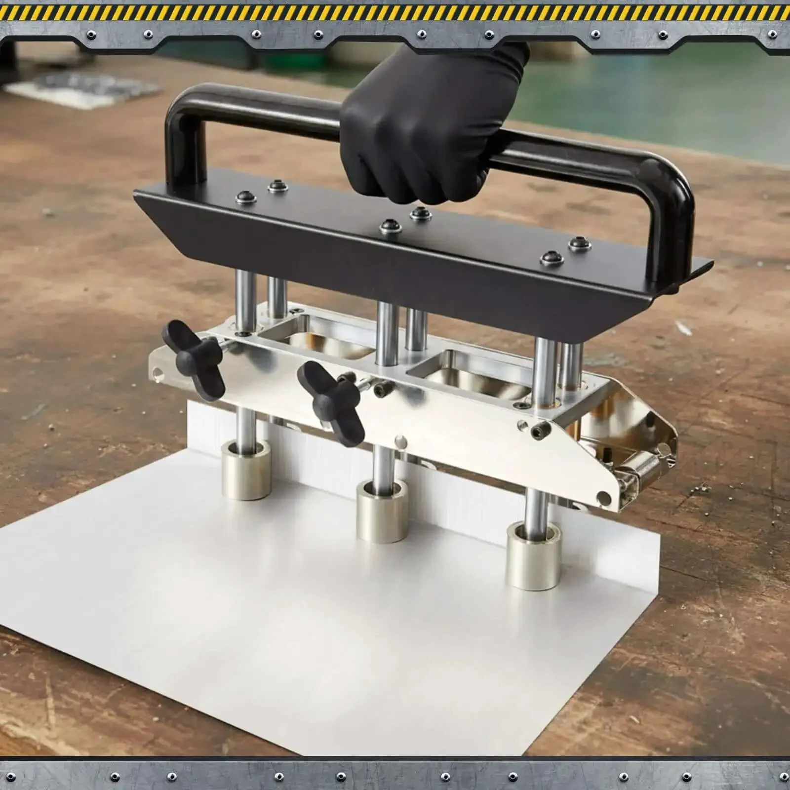 Three Station Edge Roller Bender for Standing Seam Roofing, Pro Grade Metal Roof Bending Tool for 0 to 90 Degree Angles, One Half To Five Inch Bend Width, Sheet Bender for Flashing and Trim Panels - Image 2